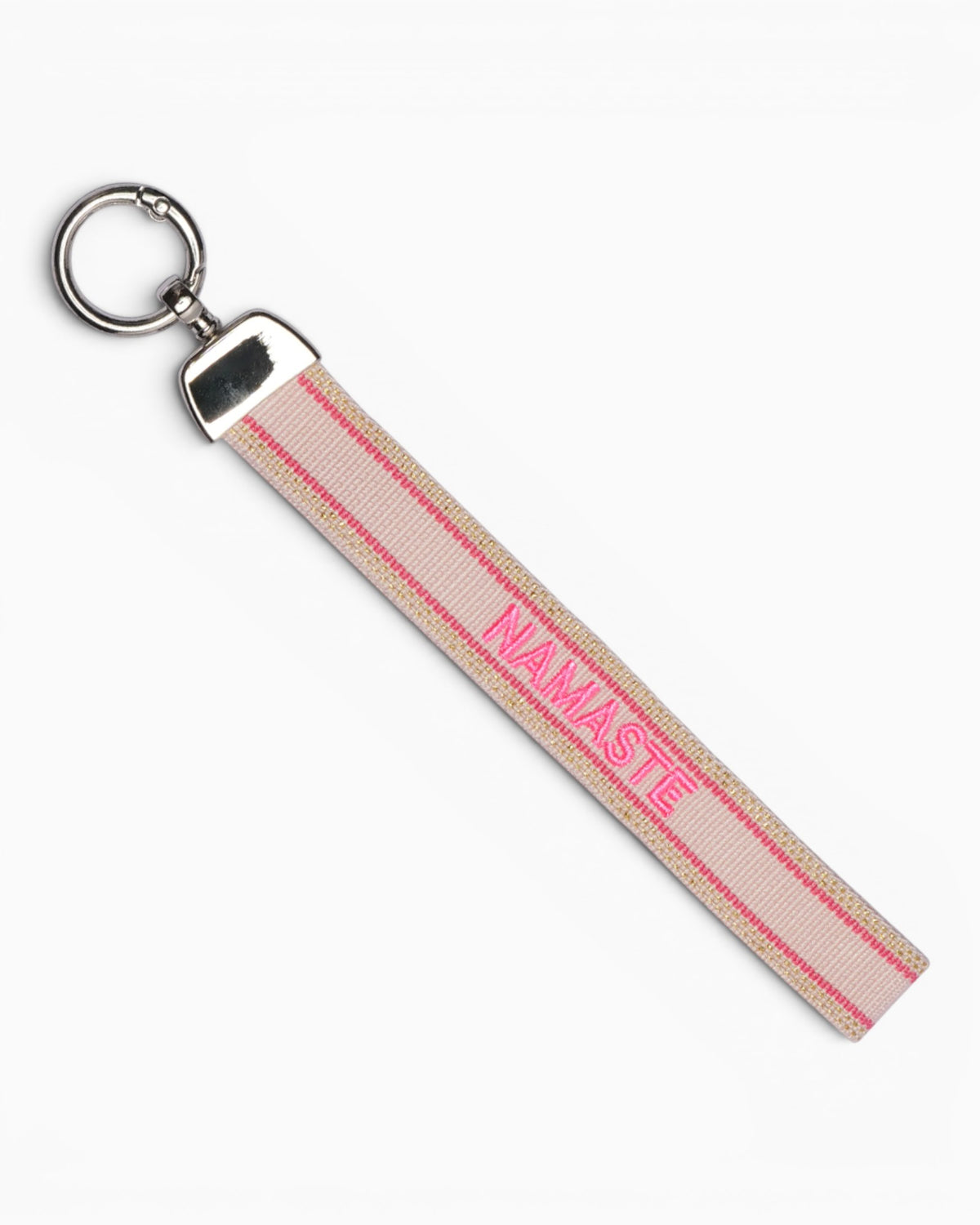 Schlüsselanhänger mit Statement Namaste beige pink