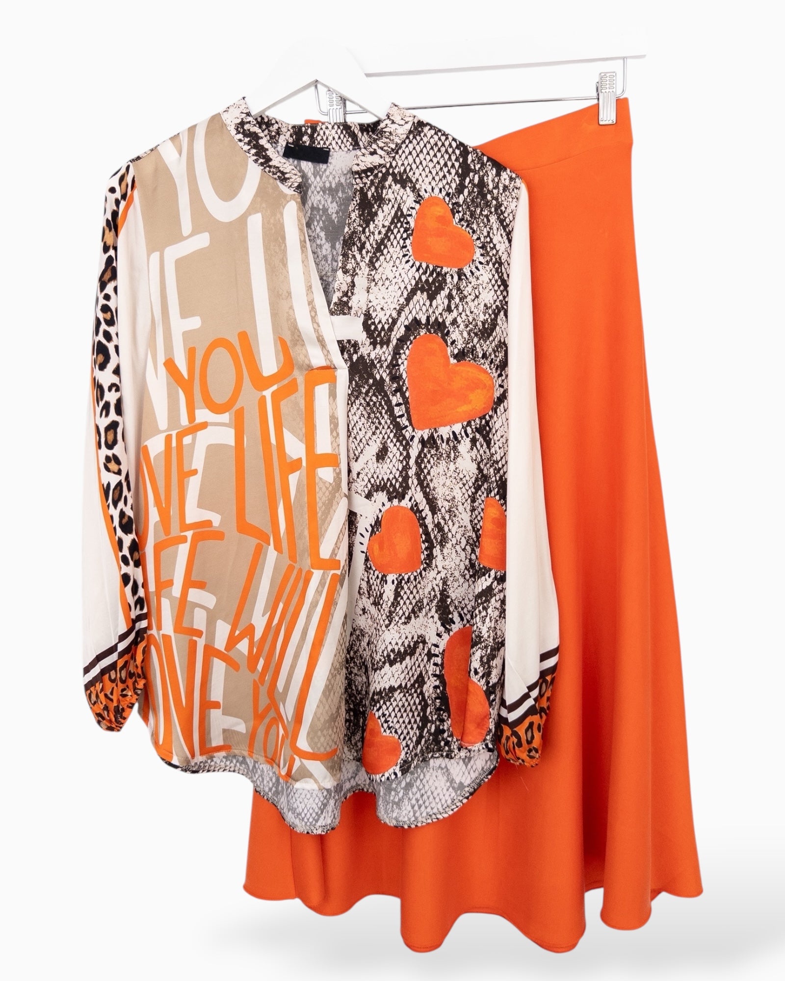 Bluse Love Wild beige orange