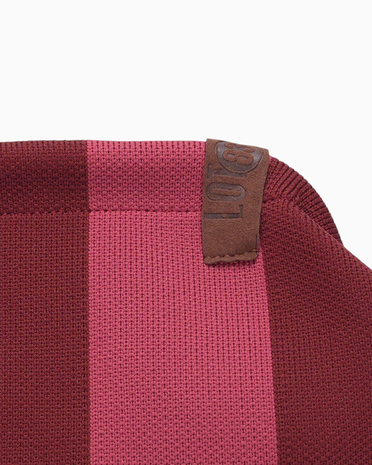 Kosmetiktasche Emma mit Streifen weinrot