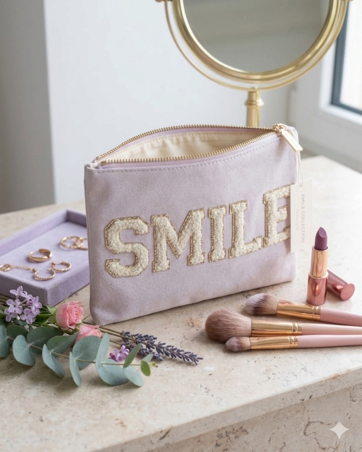 Kosmetiktasche Smile beige