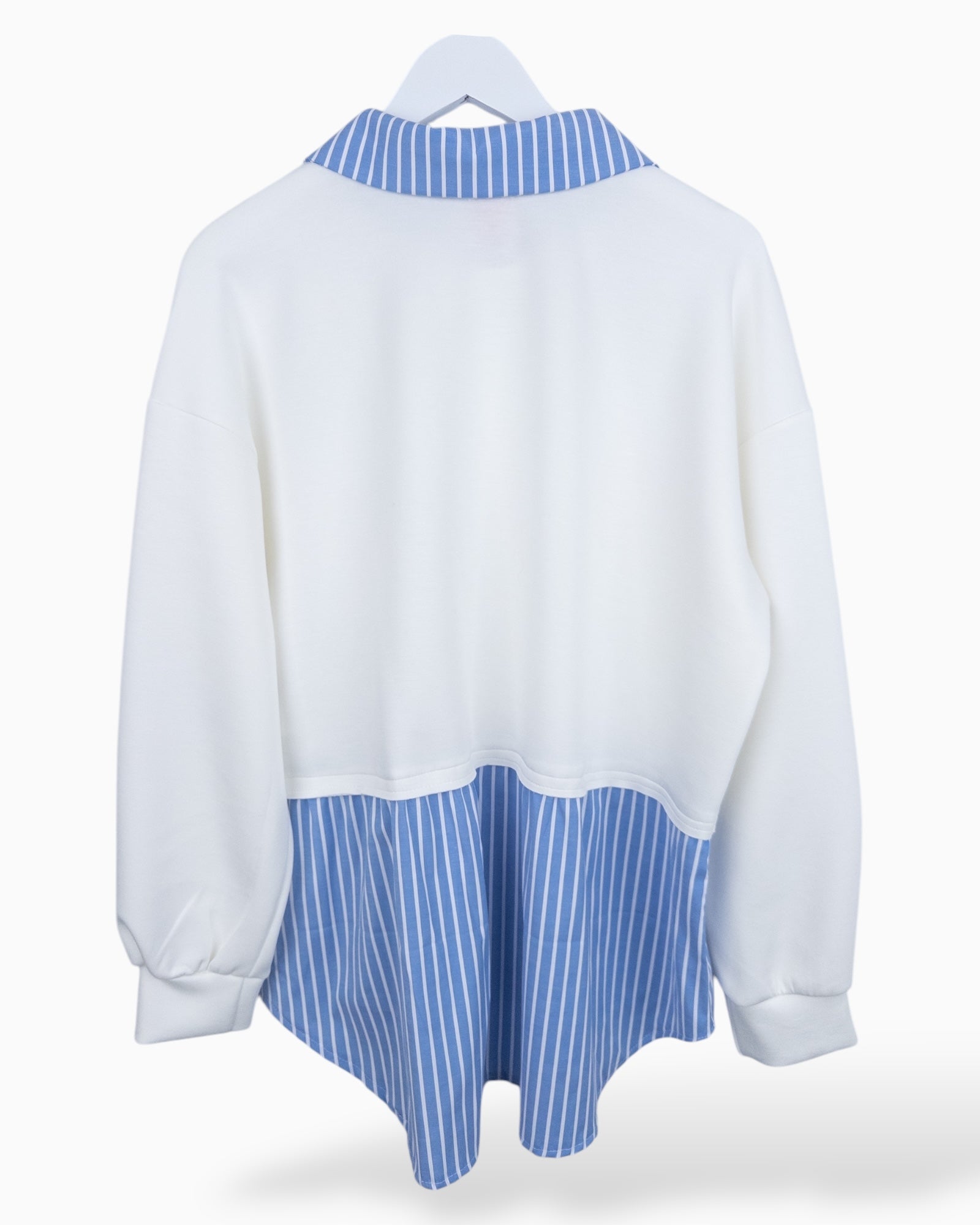 Sweatshirt in Blusenoptik