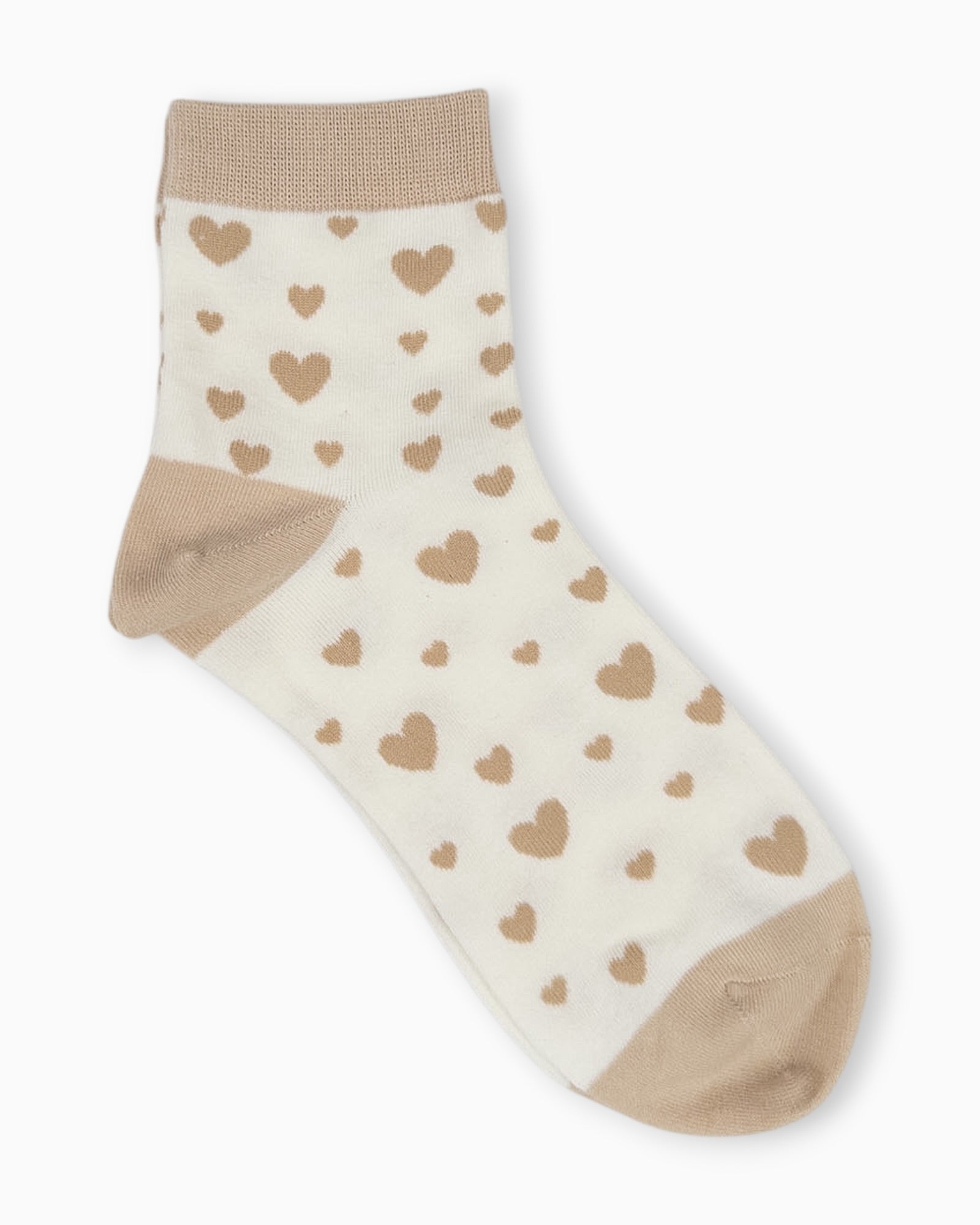 Herzchen Socken beige