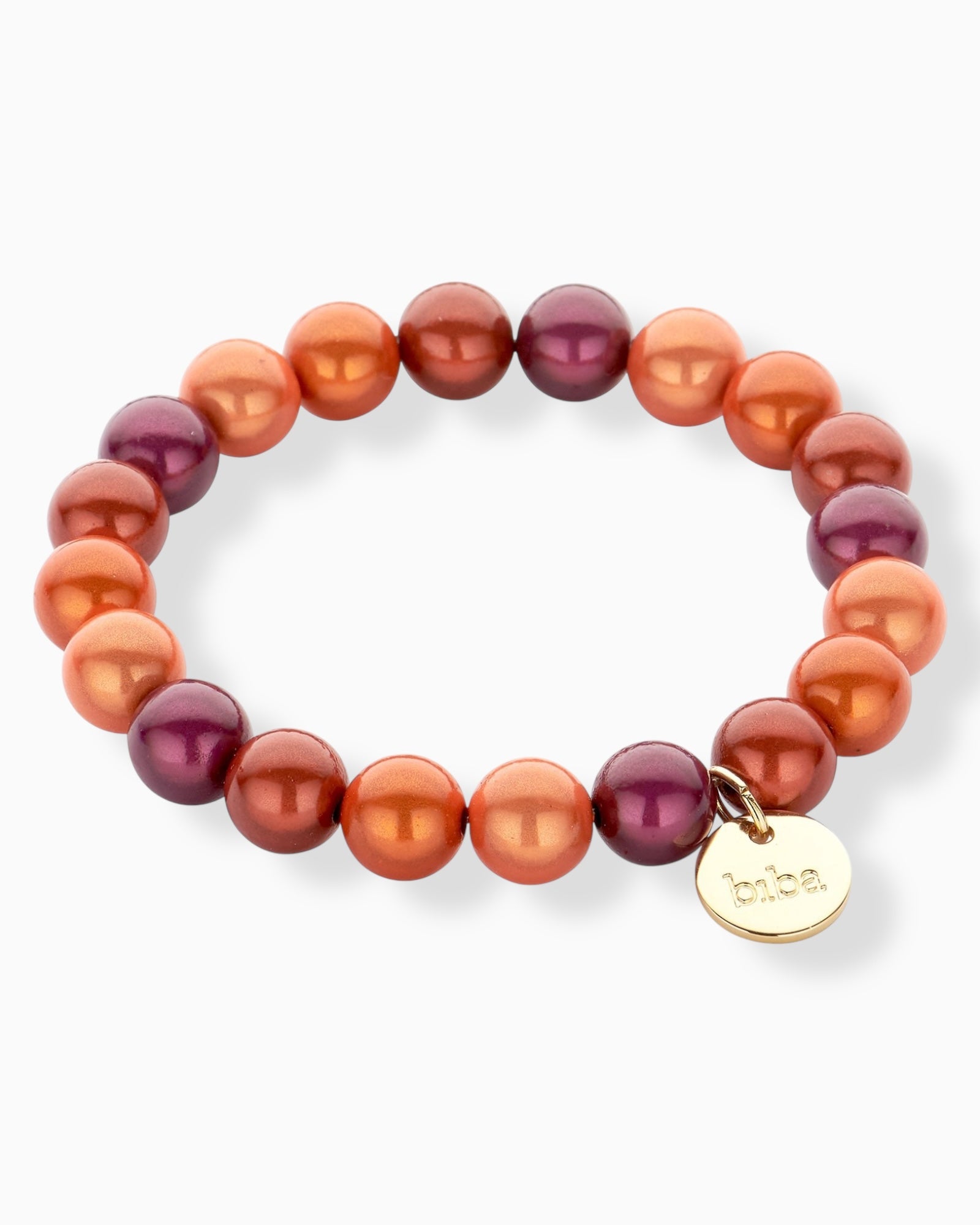 Biba Damen Perlen-Armband Lia Orange Braun – edles Armband