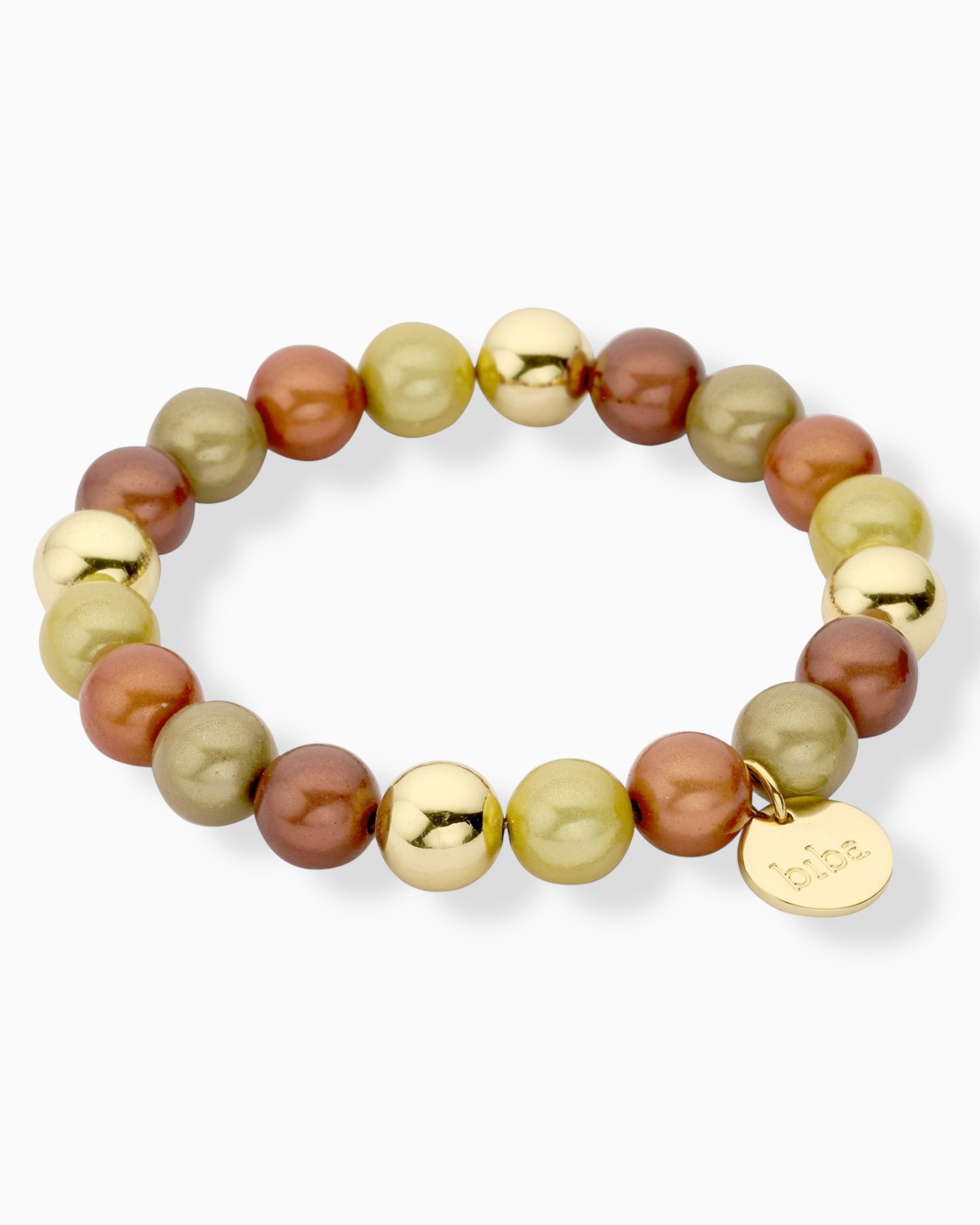 Perlenarmband biba kupfer taupe goldfarben