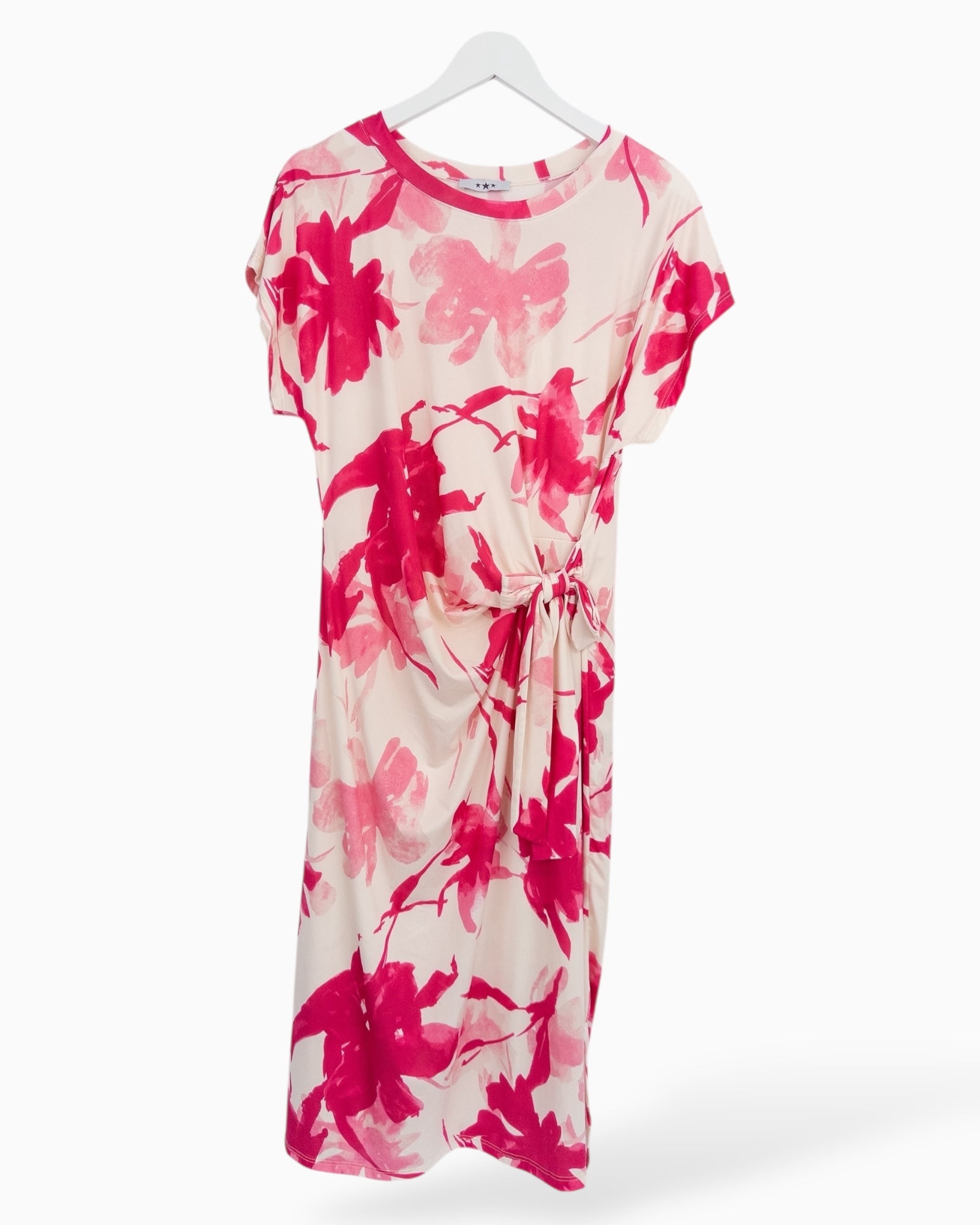 Kleid mit Blumen-Muster pink