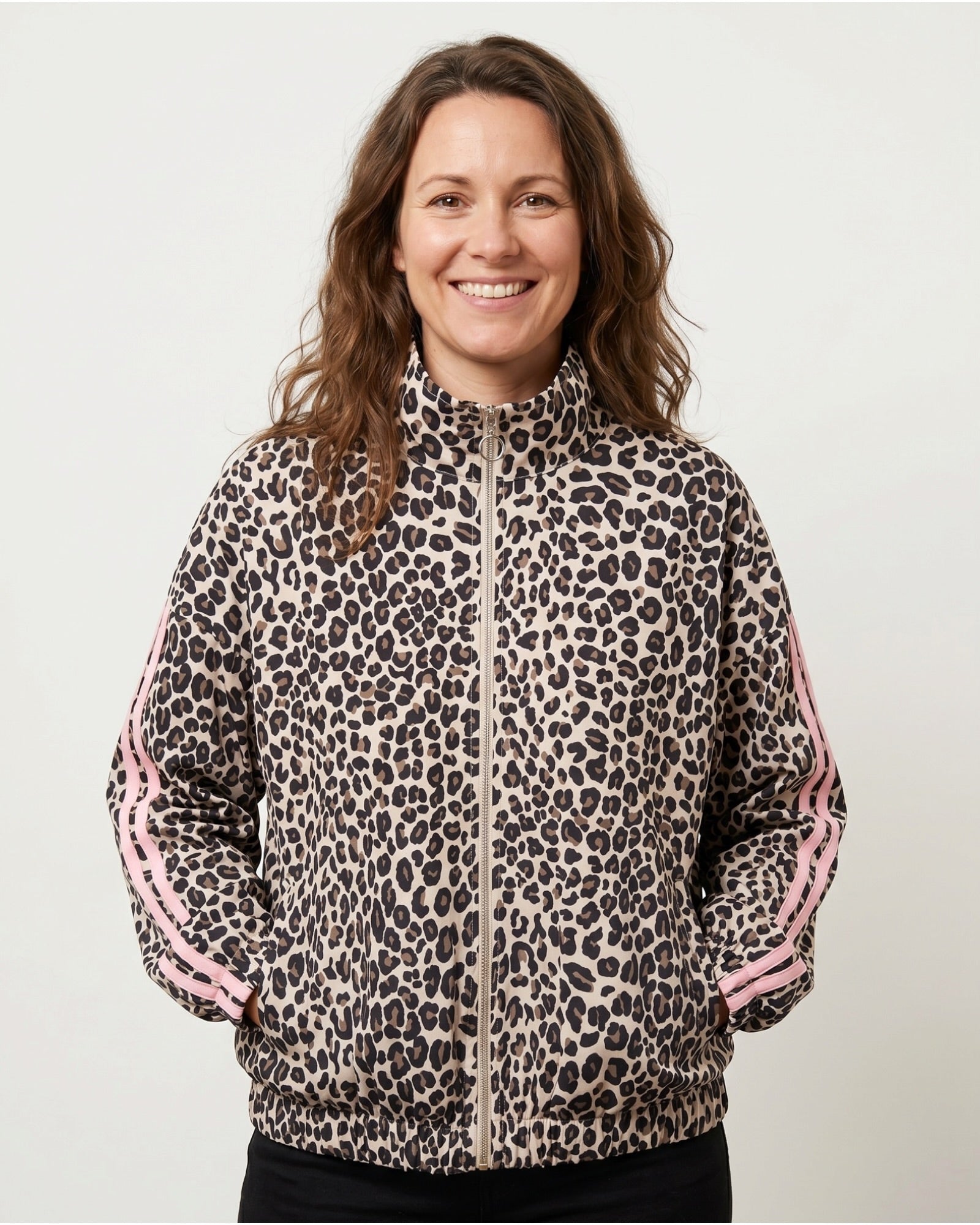 Oversize Leo Blouson-Jacke Streifen rosa