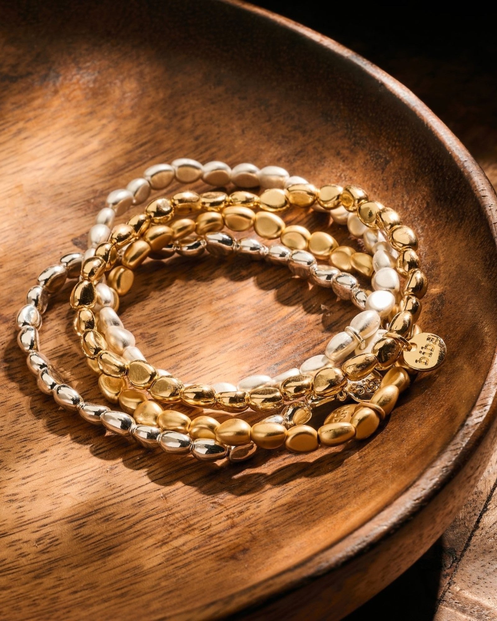 Perlenarmband biba goldfarben