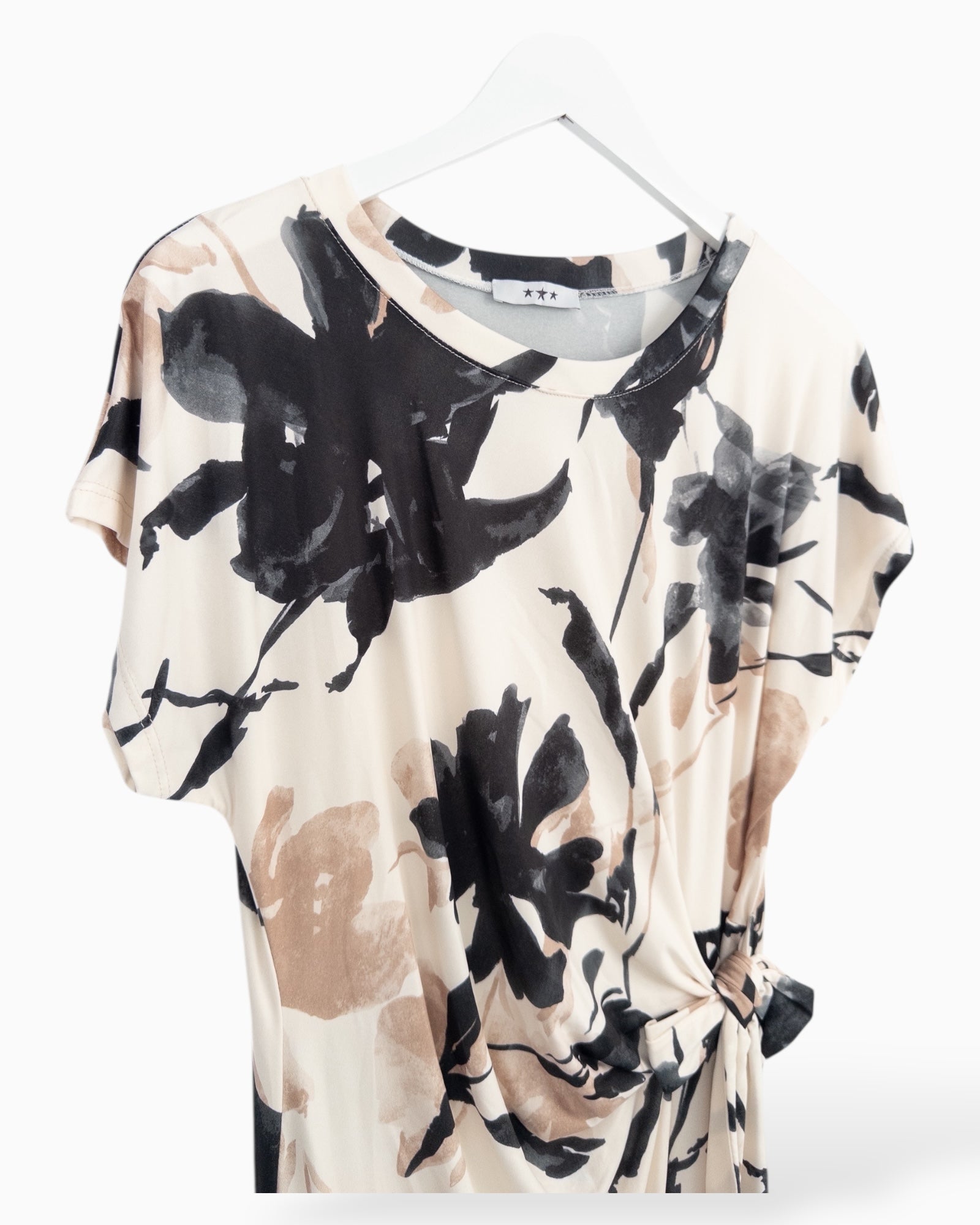 Kleid mit Blumen-Muster schwarz