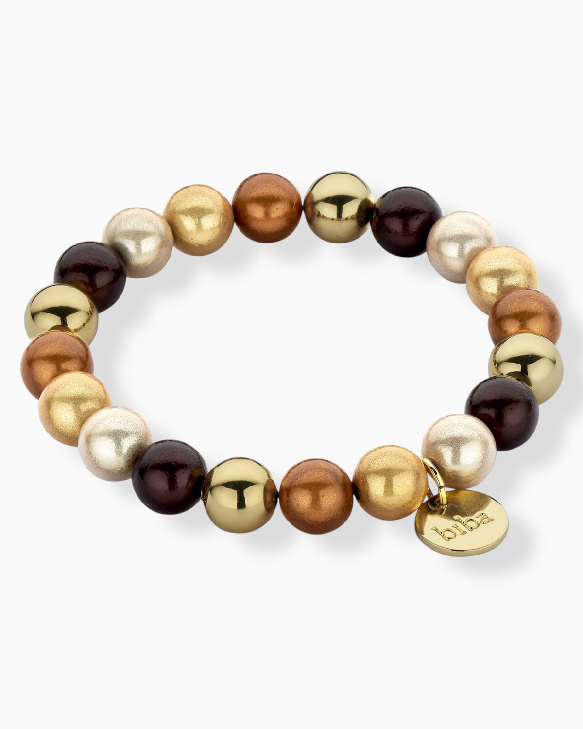 Perlenarmband biba braun kupfer goldfarben