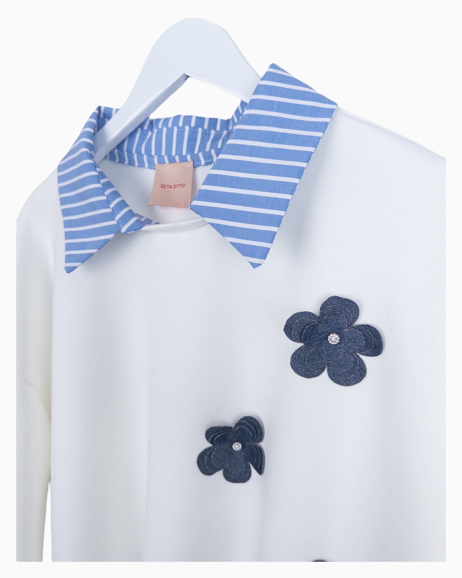 Sweatshirt in Blusenoptik