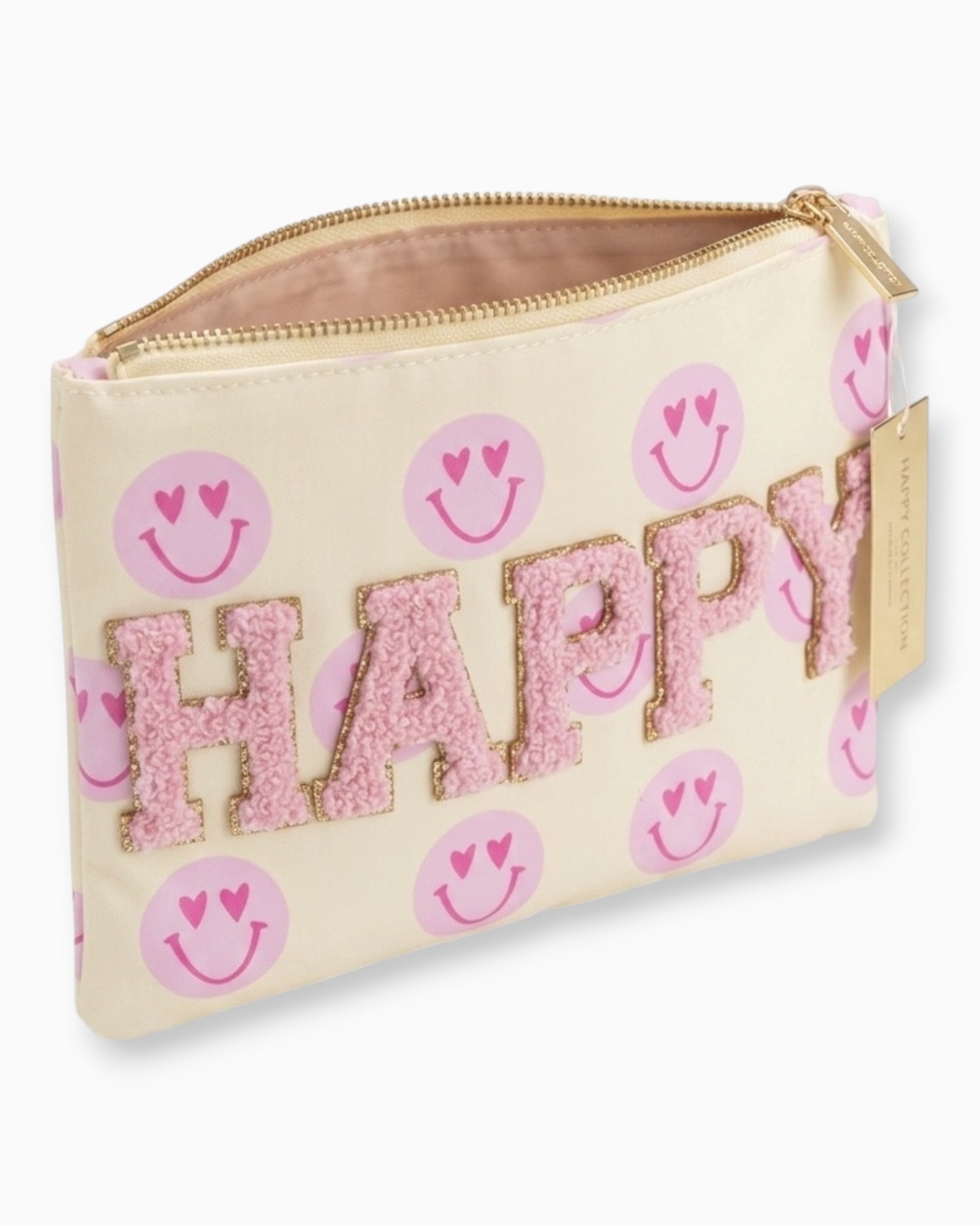 Smiley Kosmetiktasche Happy gelb rosa