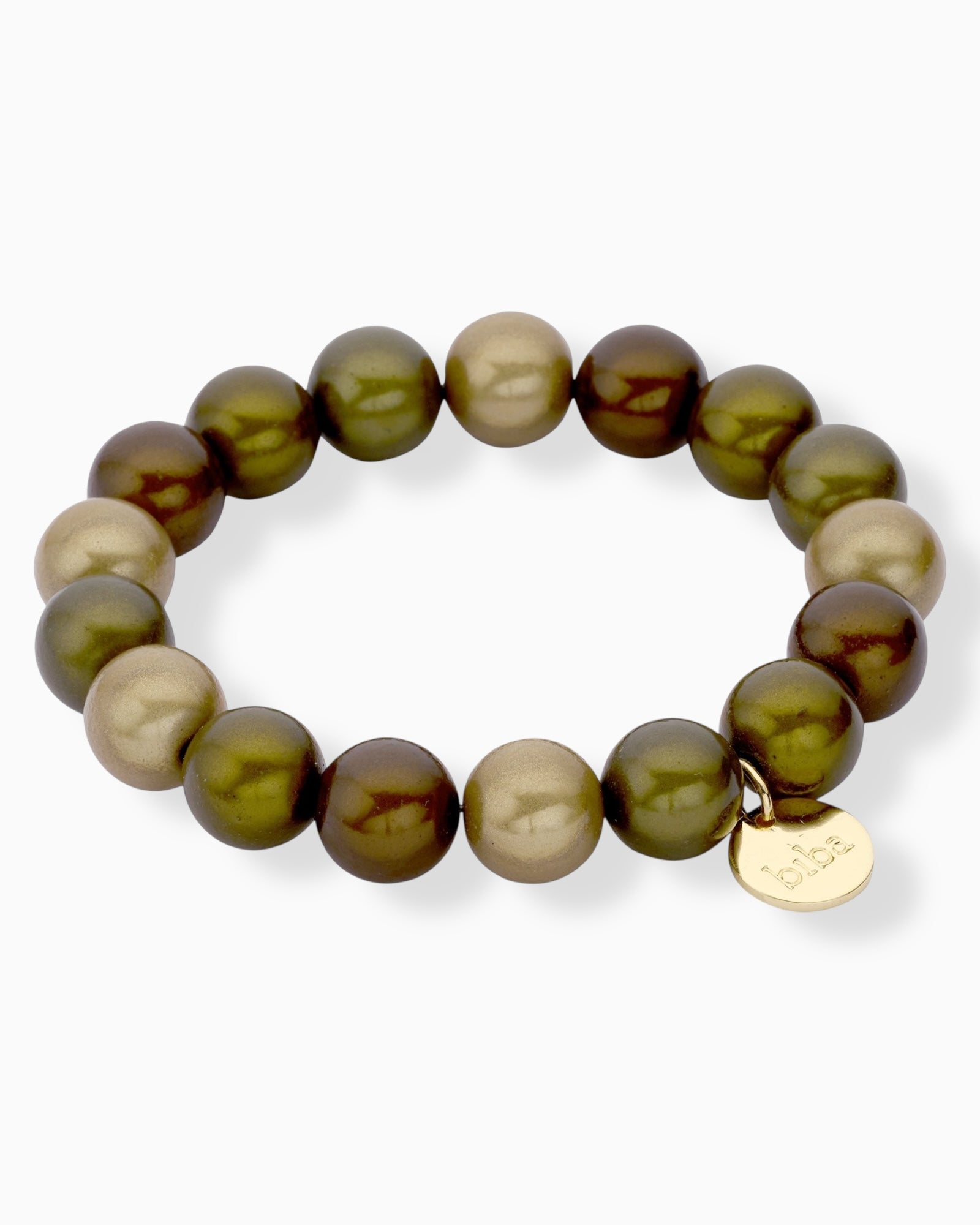 Perlenarmband biba oliv beige