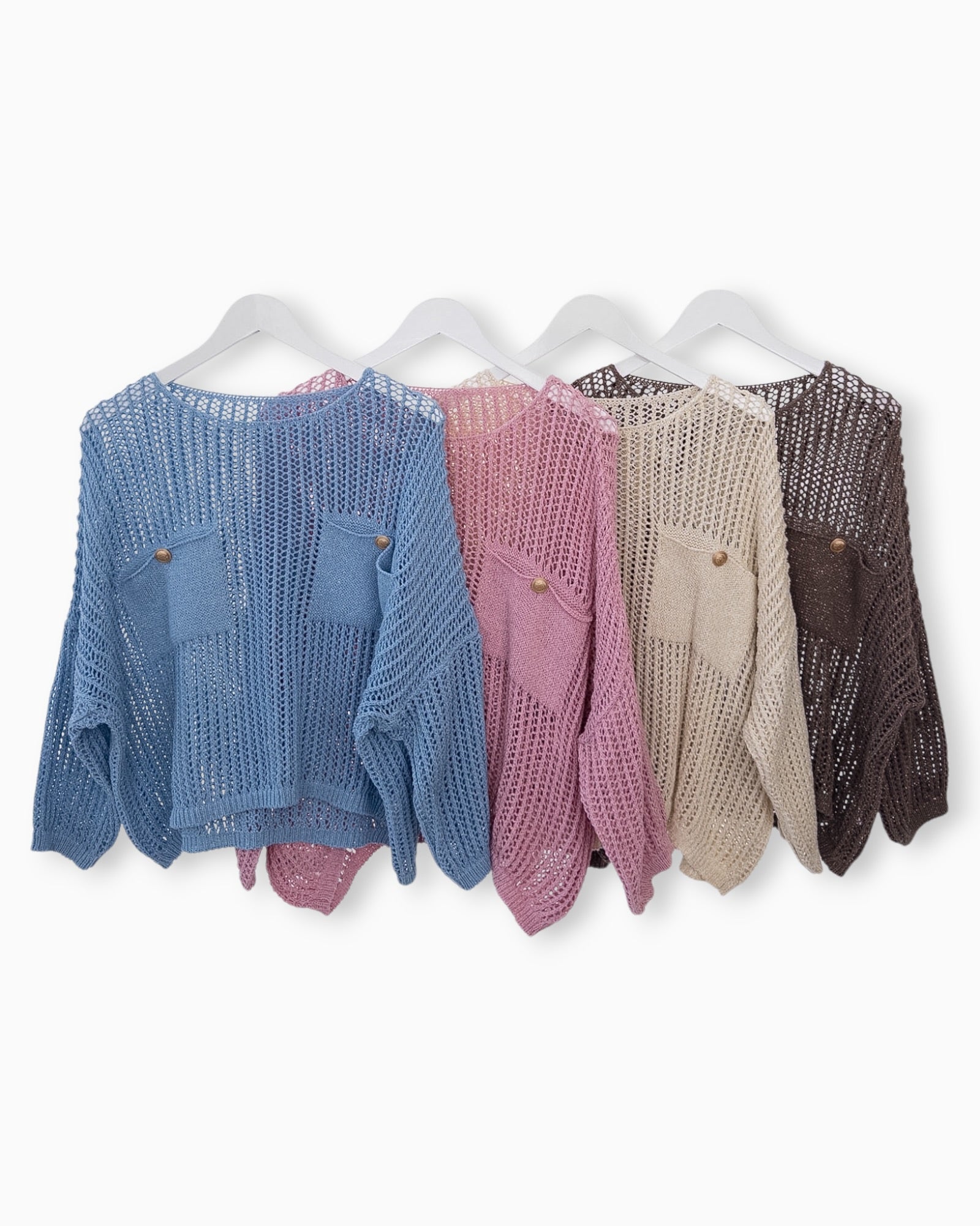 Häkel-Shirt mit Metallic-Effekt rosa