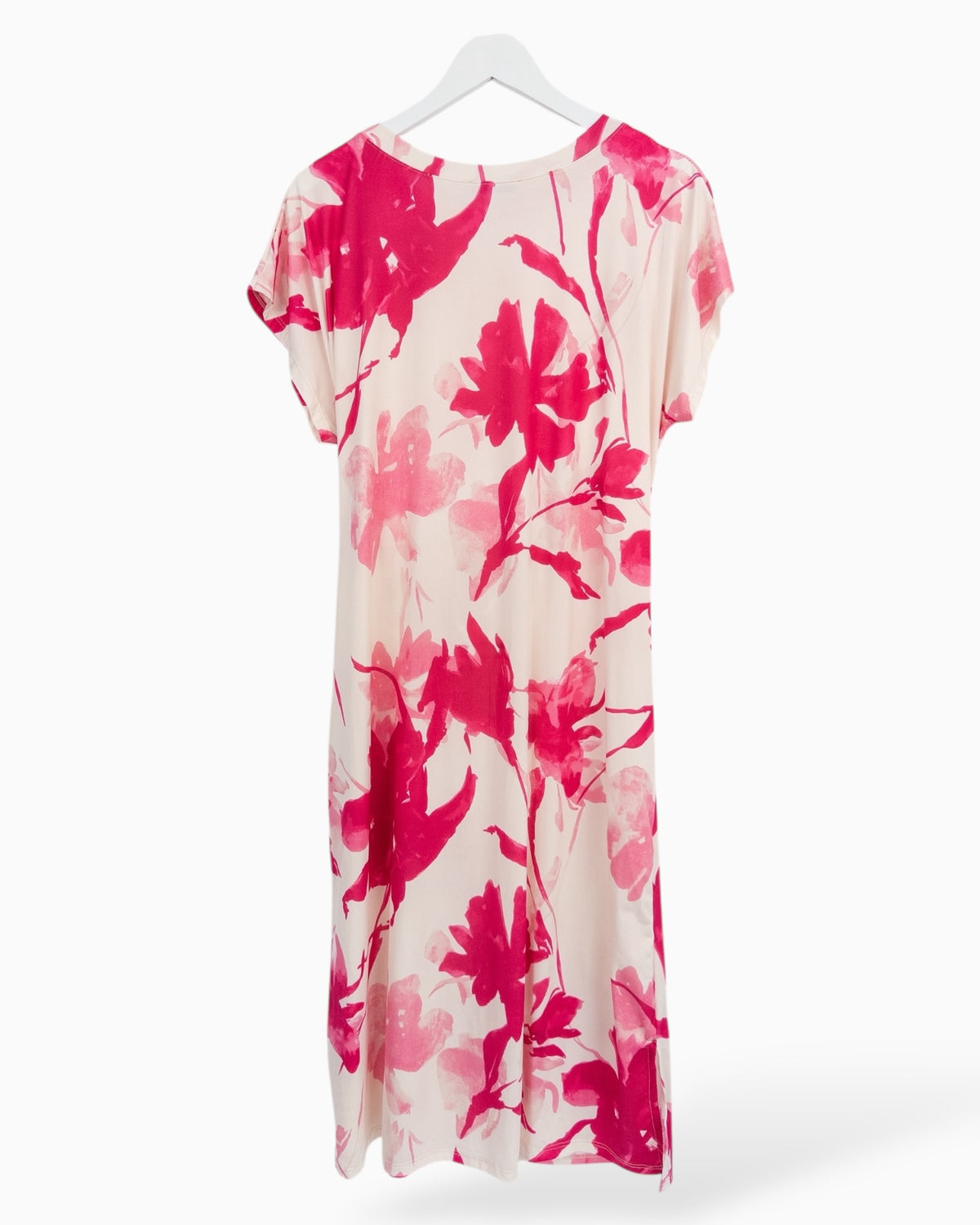 Kleid mit Blumen-Muster pink