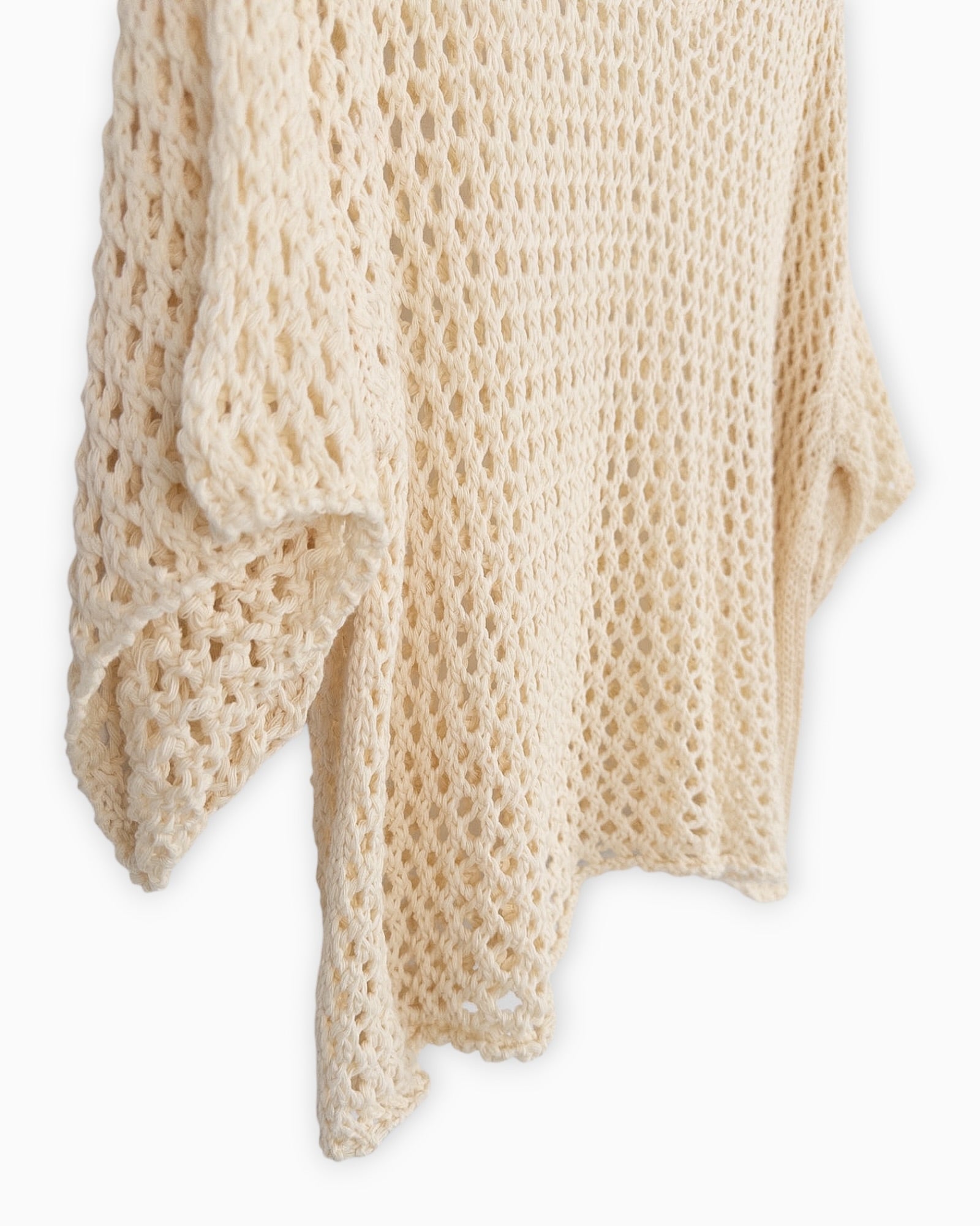 Häkel-Shirt V-Ausschnitt creme
