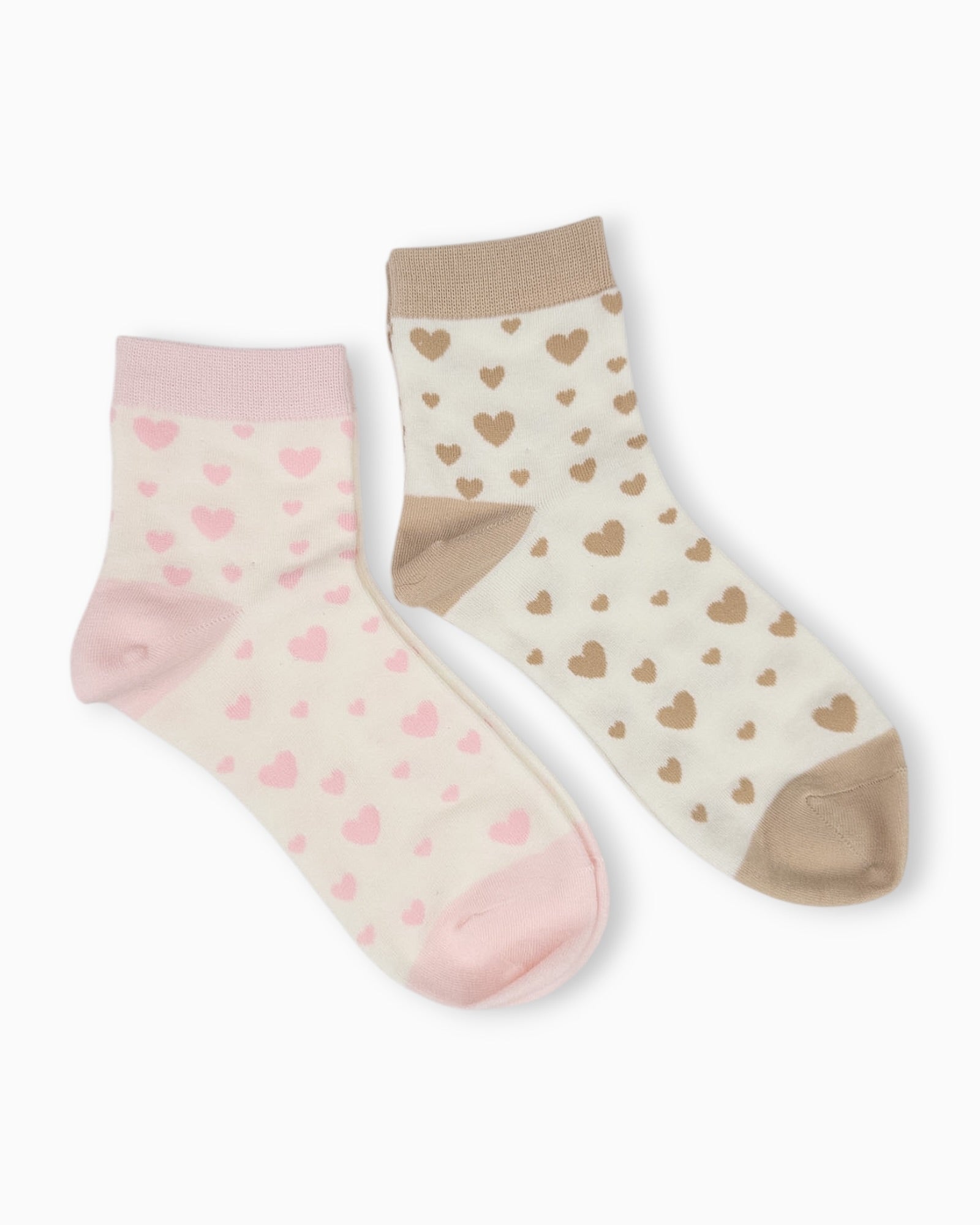 Herzchen Socken beige
