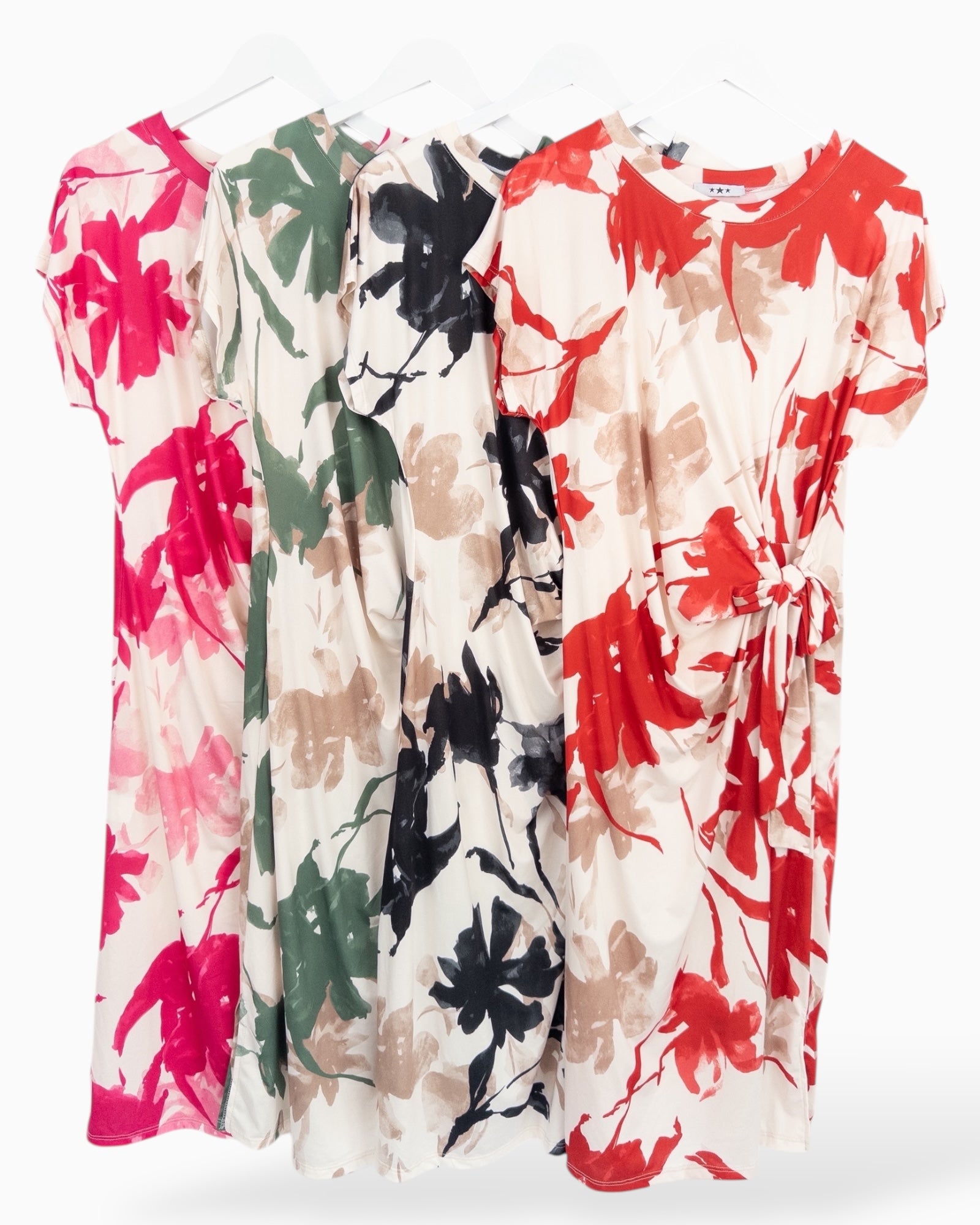 Kleid mit Blumen-Muster pink