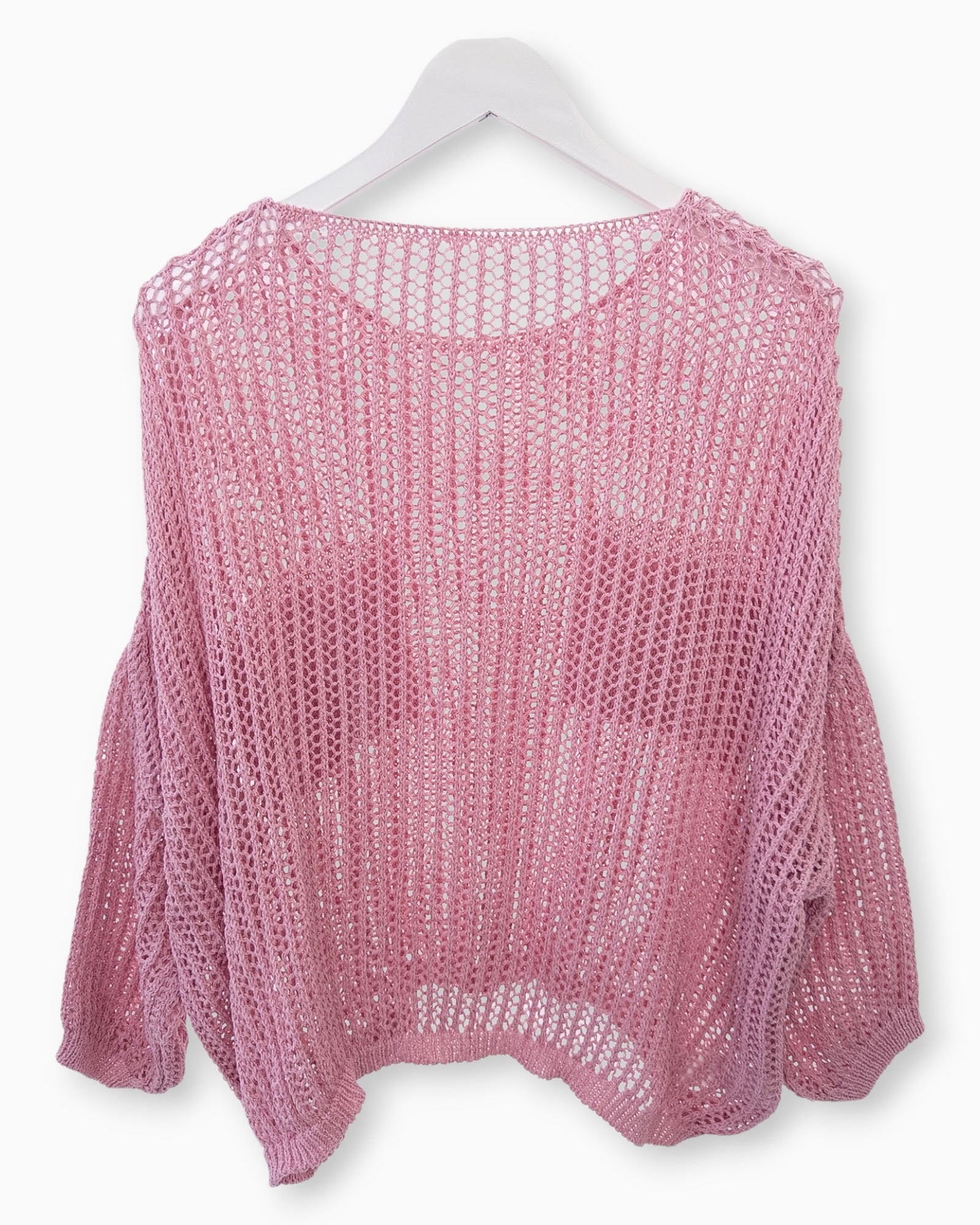 Häkel-Shirt mit Metallic-Effekt rosa