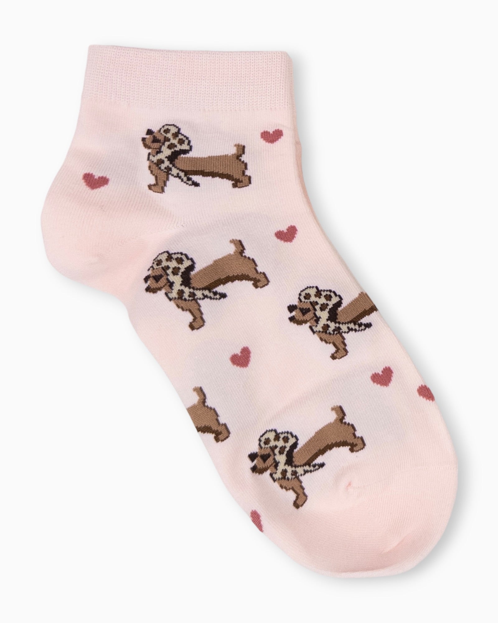 Dackel Socken mit Herzchen rosa