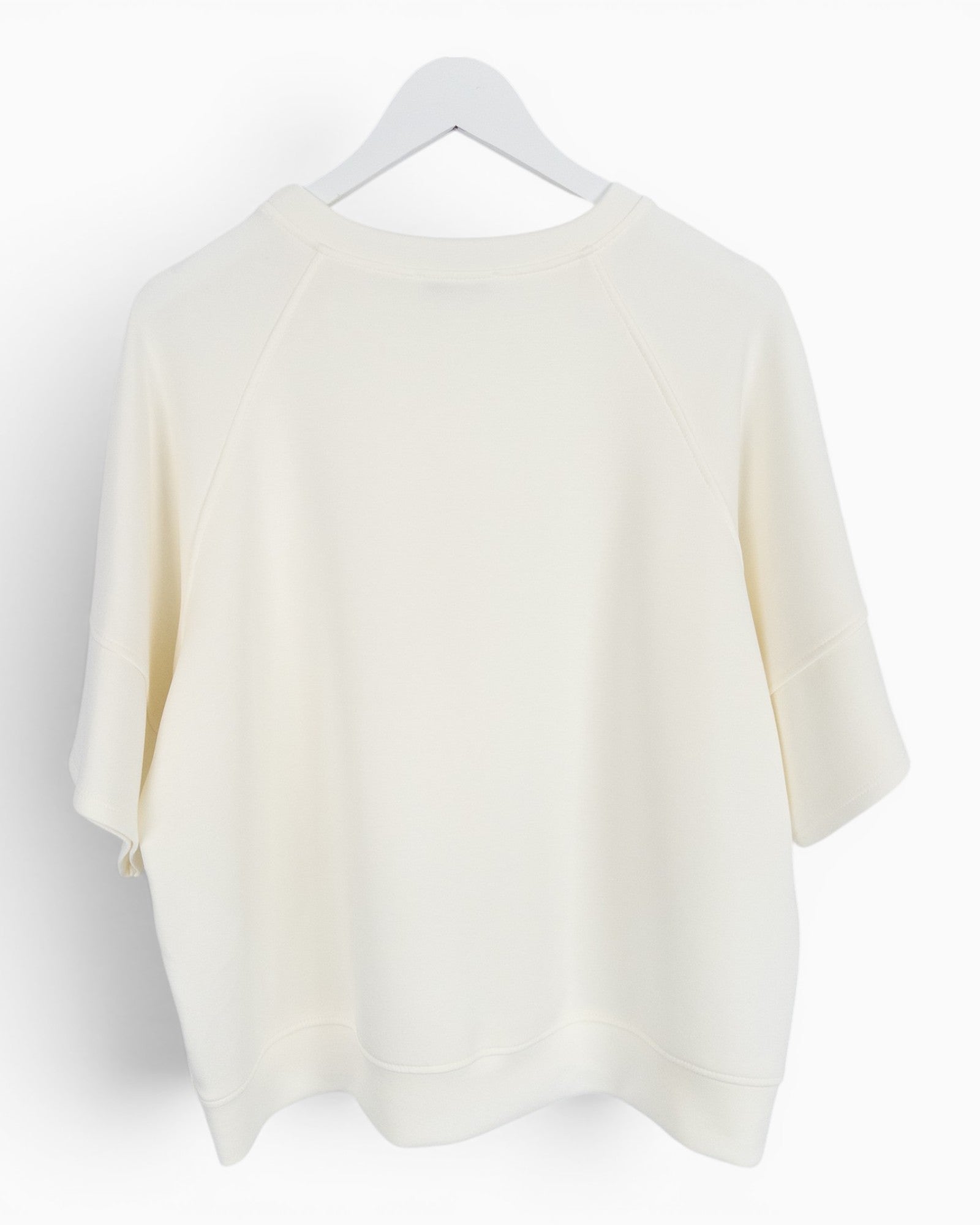 Oversize Shirt mit Rundhalsausschnitt creme