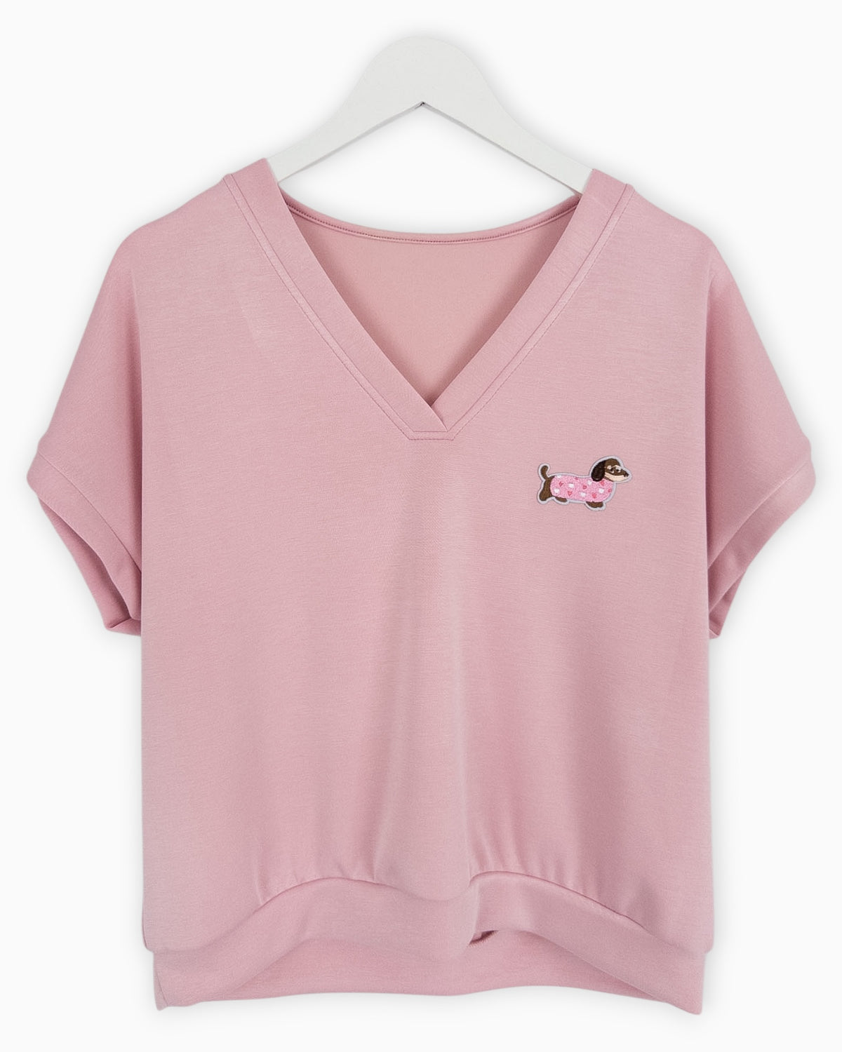 Shirt mit Dackel Motiv rosa