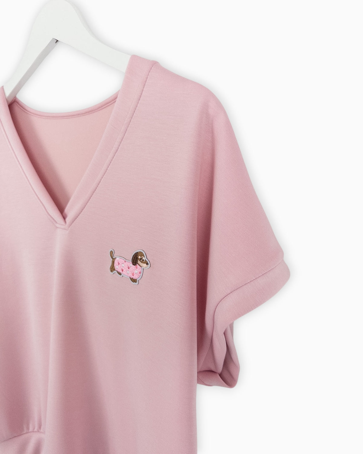 Shirt mit Dackel Motiv rosa