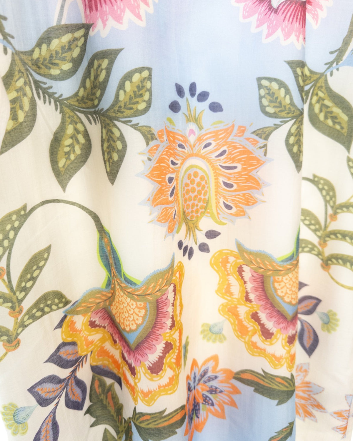 Tunika Kleid mit floralem Print creme