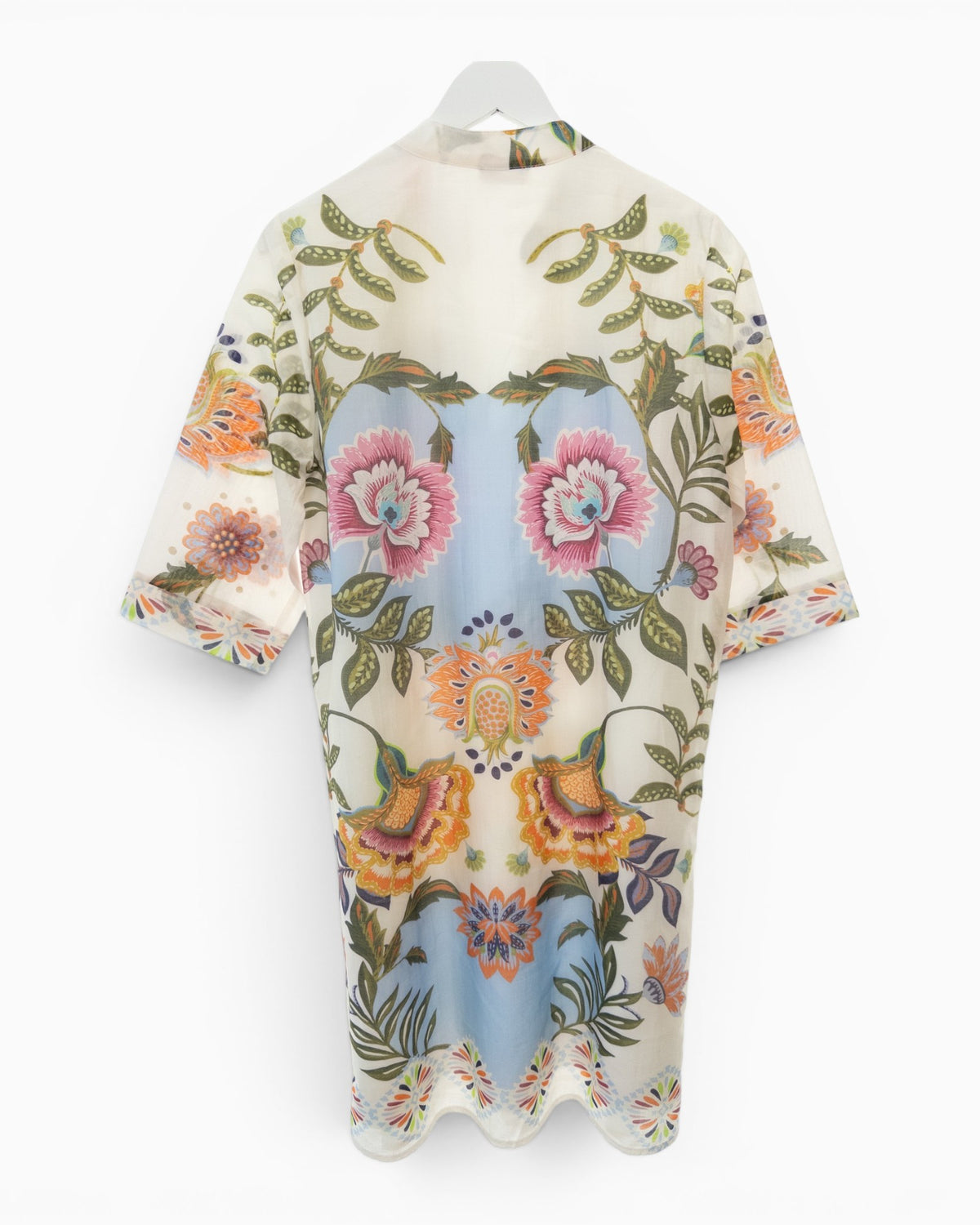Tunika Kleid mit floralem Print creme
