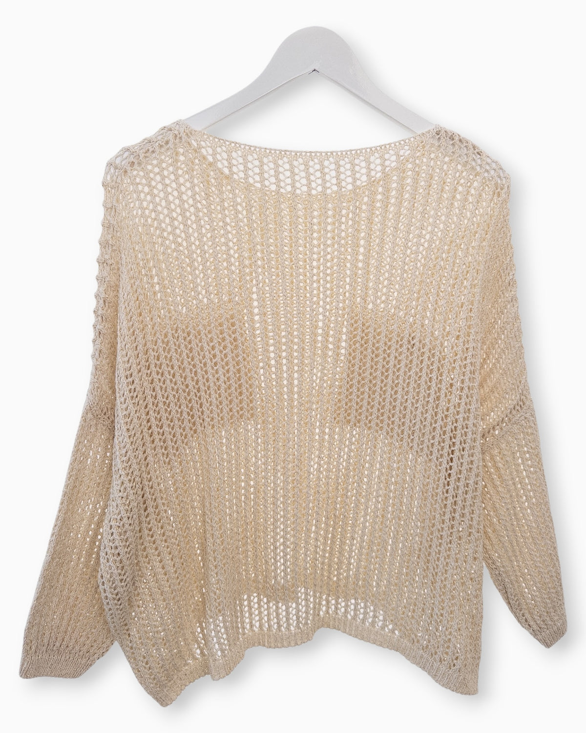 Häkel-Shirt mit Metallic-Effekt creme