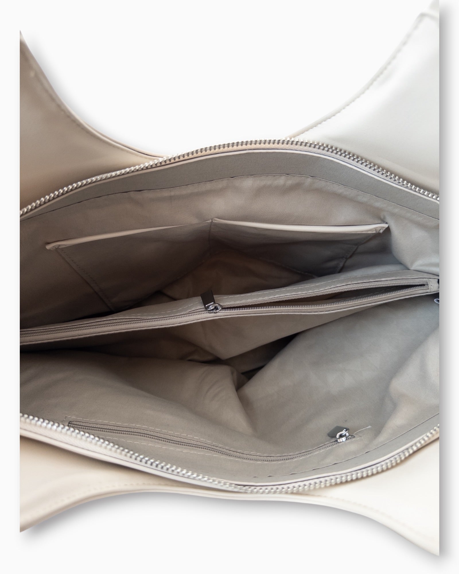 Handtasche mit Streifenmuster creme braun