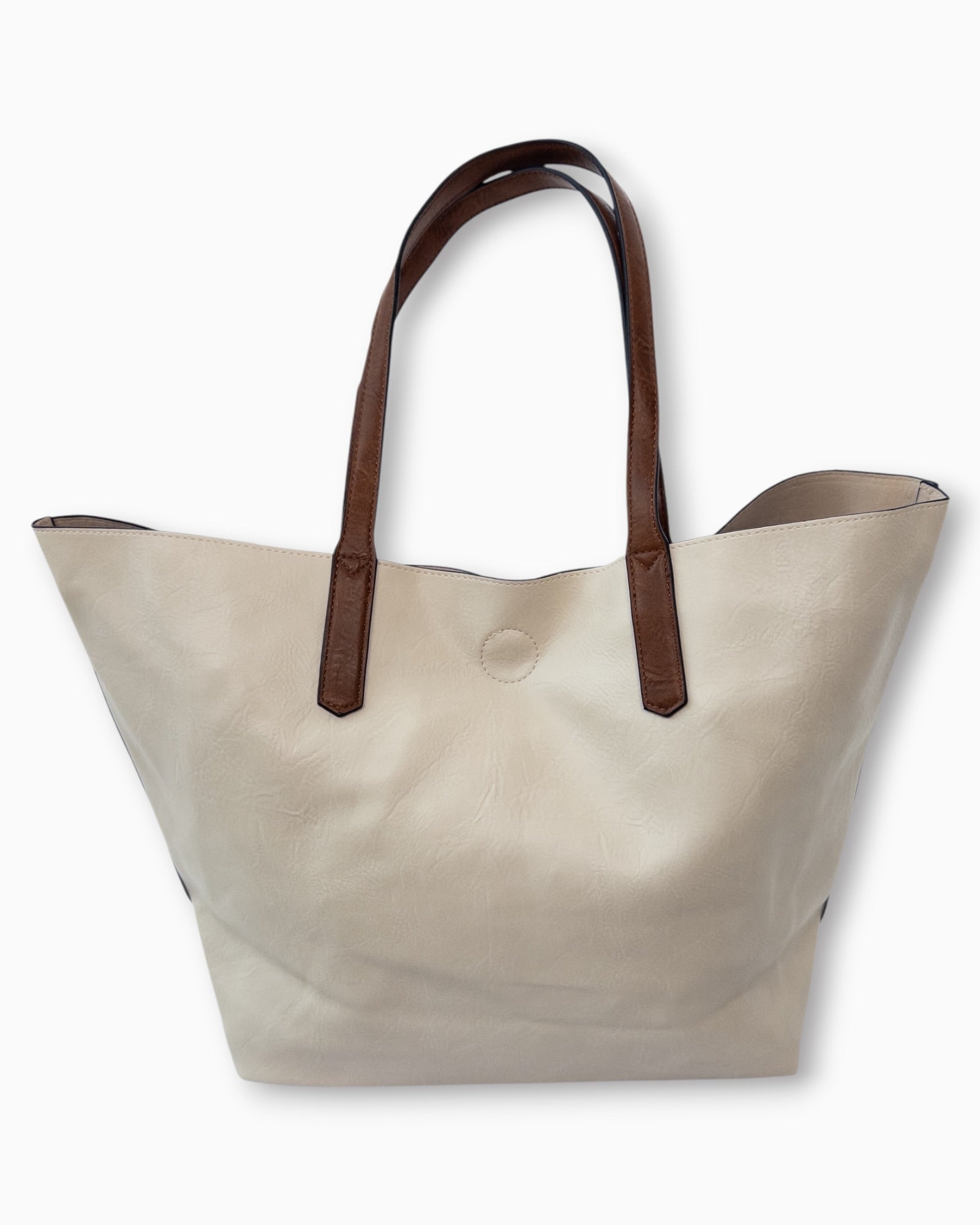 Handtaschen-Set 3-teilig mit Täschchen creme