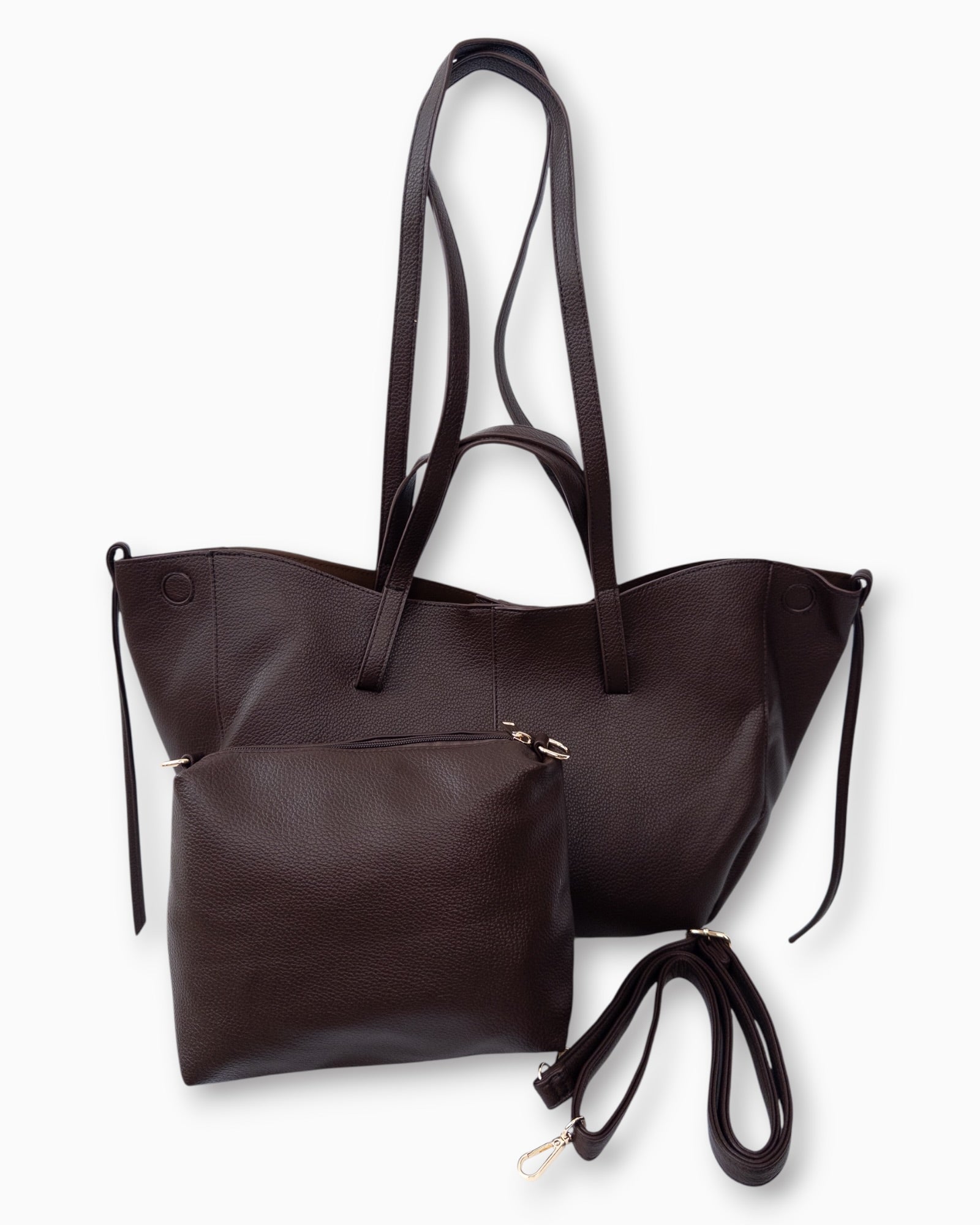 Handtaschen-Set mit herausnehmbarer Innentasche schoko