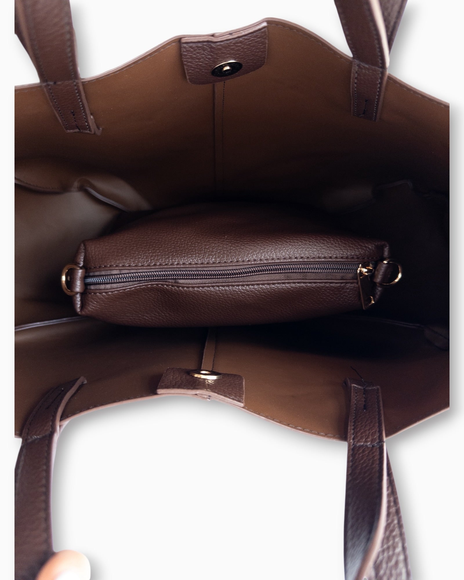 Handtaschen-Set mit herausnehmbarer Innentasche schoko