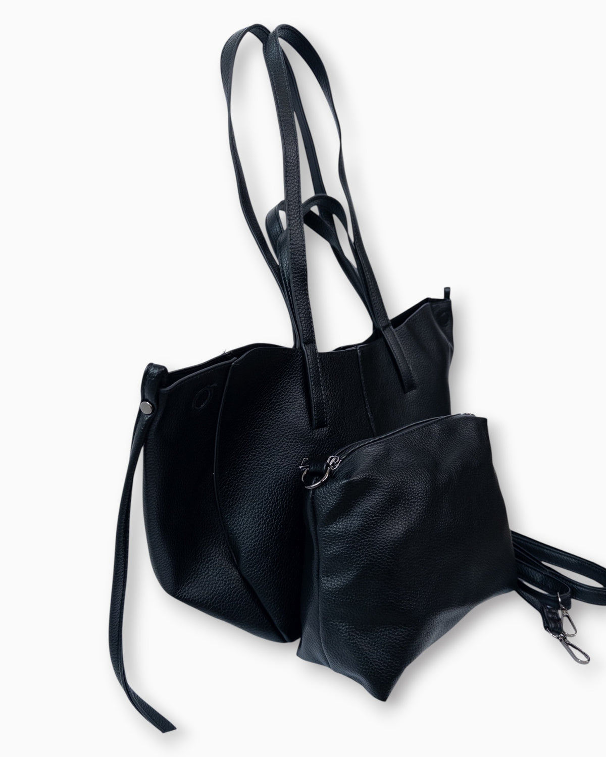Handtaschen-Set mit herausnehmbarer Innentasche schwarz