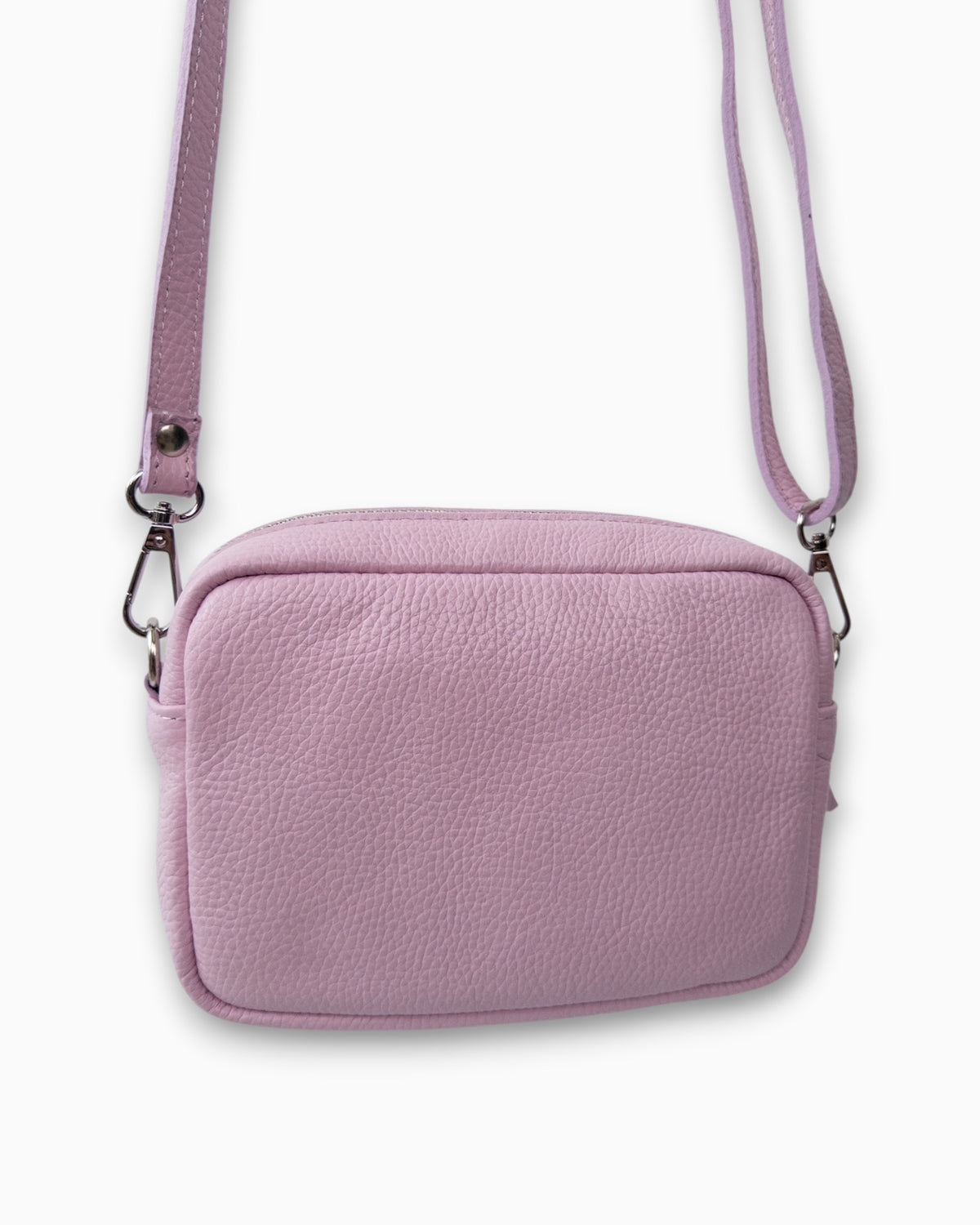 Leder-Umhängetasche mit Quasten rosa