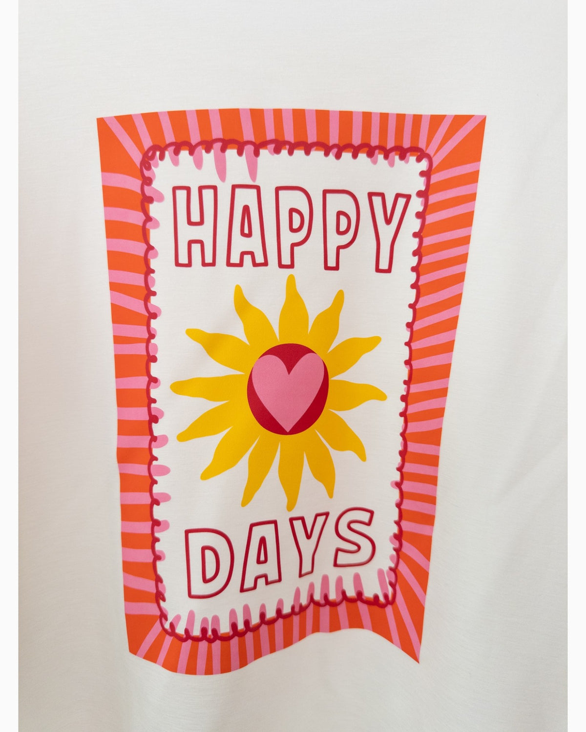 Shirt mit Happy-Days-Motiv und Rückendruck weiß