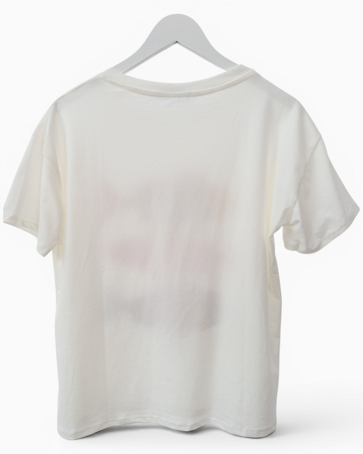 Shirt mit buntem Fischmotiv und Strassdetails weiß