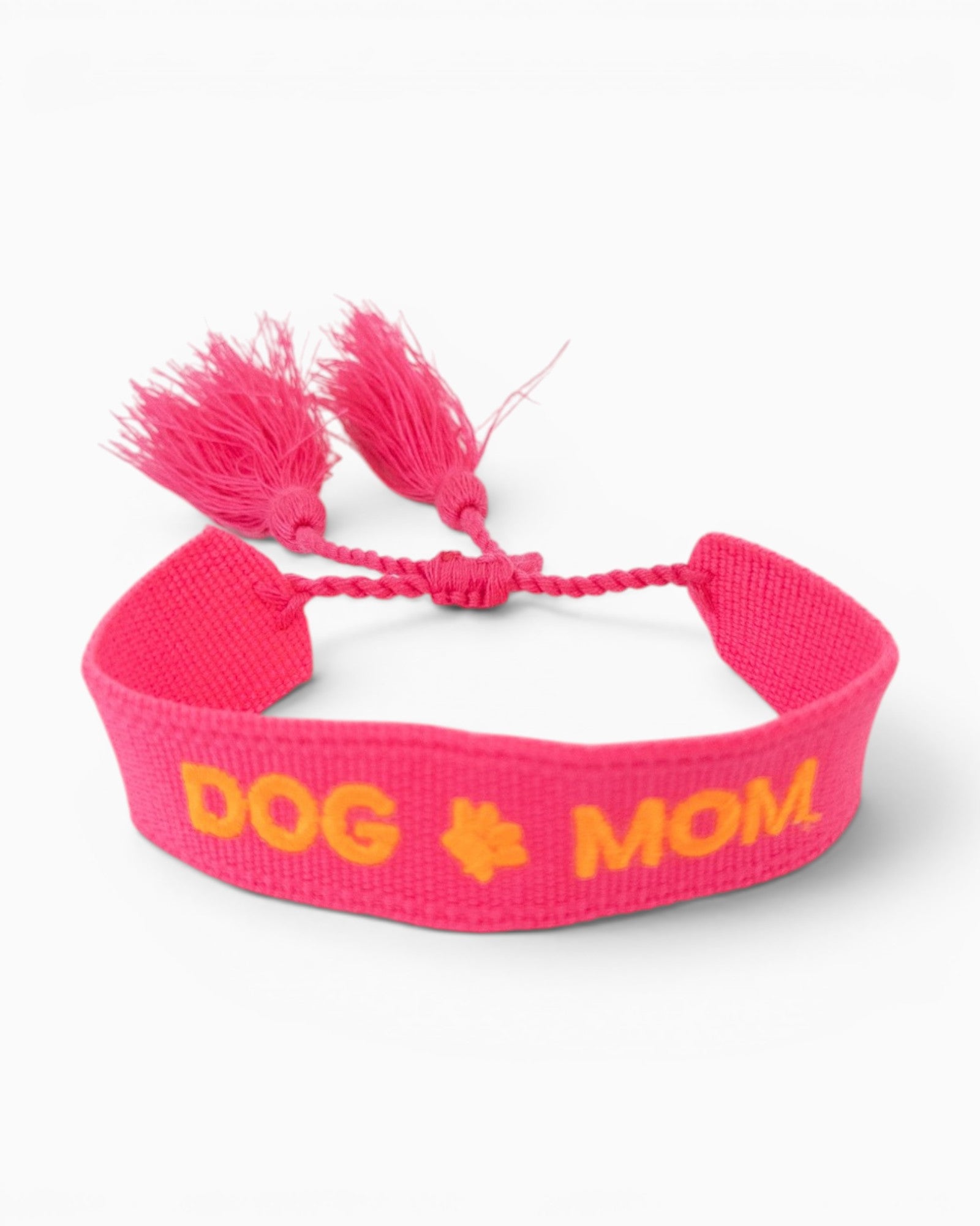 Armband Dog Mom mit Quasten pink