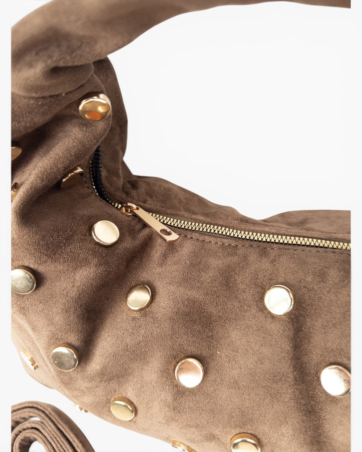 Handtasche Nieten Wildlederoptik taupe