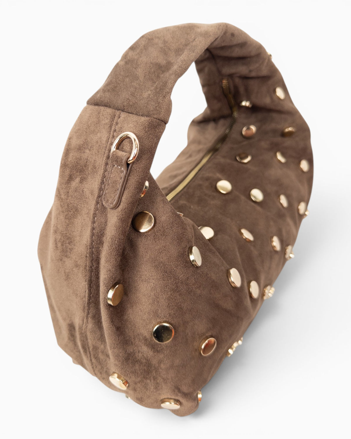 Handtasche Nieten Wildlederoptik taupe