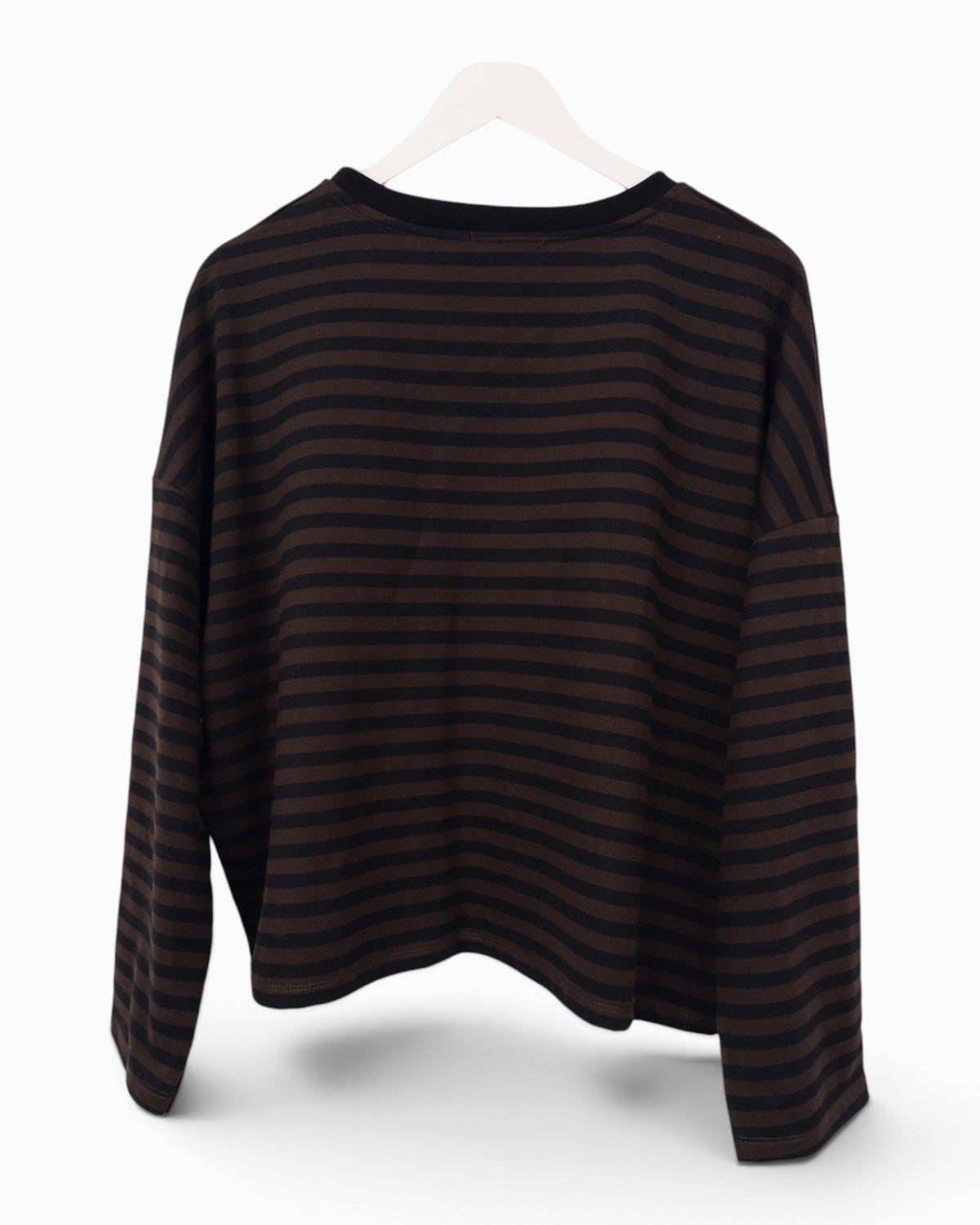 Streifenpullover mit Herz schwarz braun