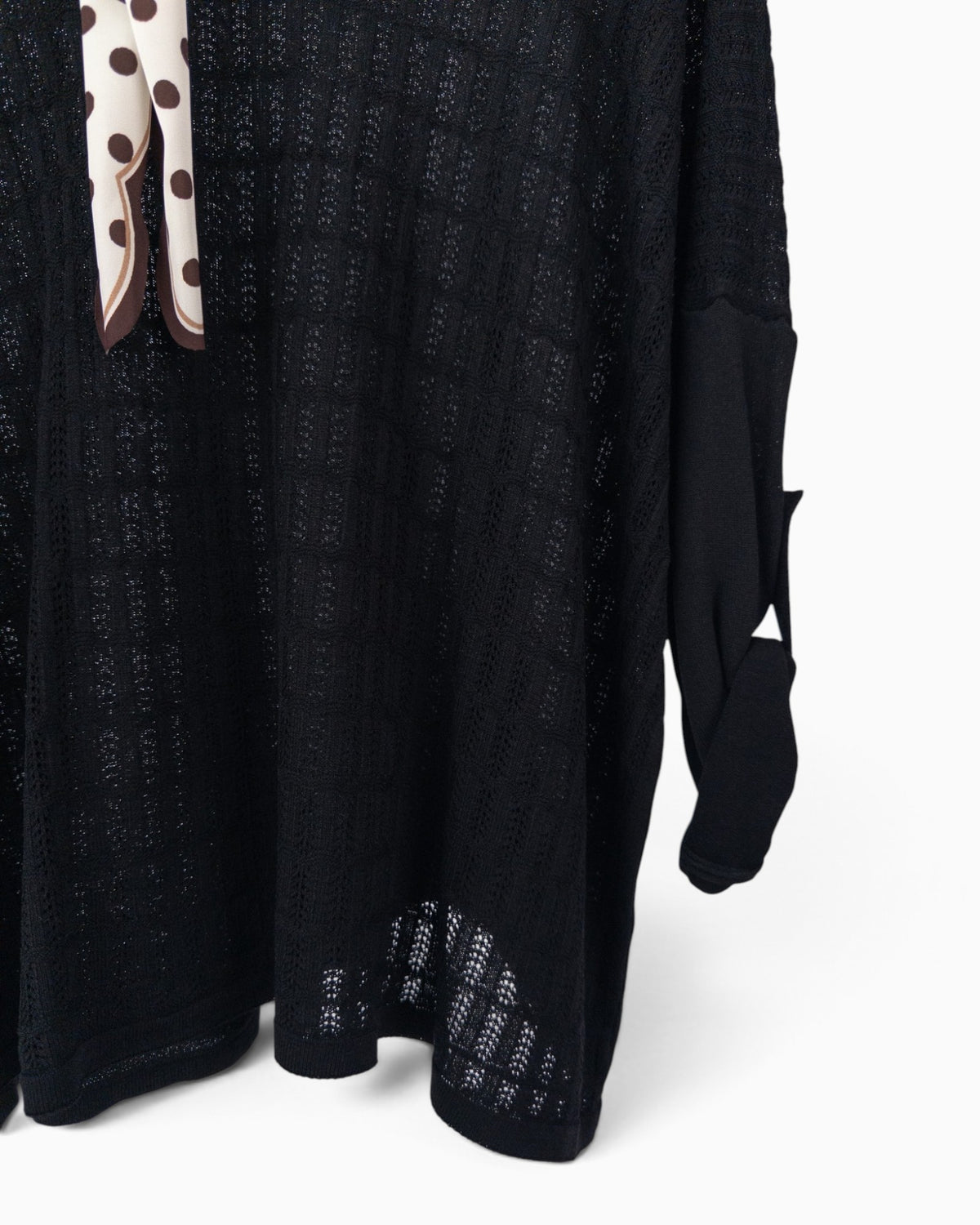 Strickpullover mit Tuch schwarz