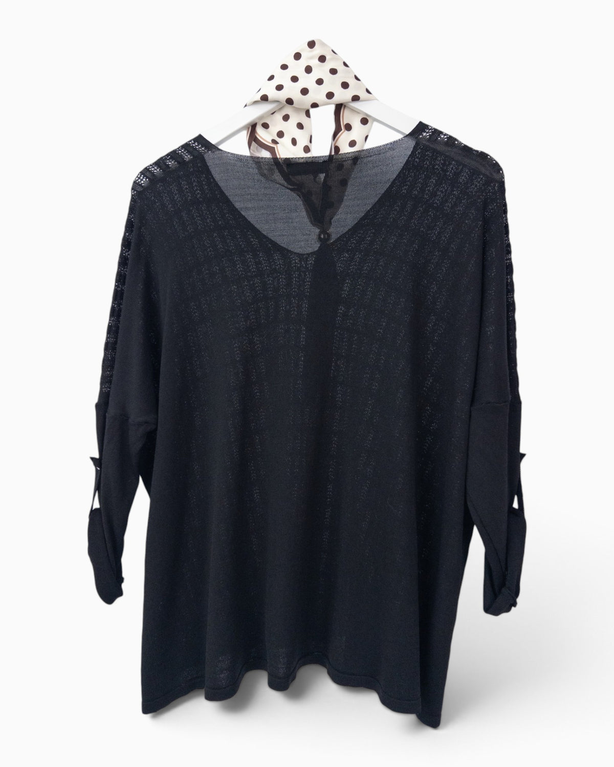 Strickpullover mit Tuch schwarz