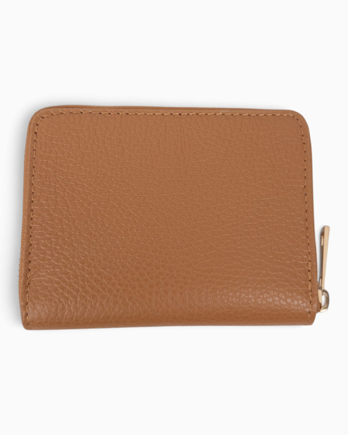 Zip-Geldbörse Leder cognac