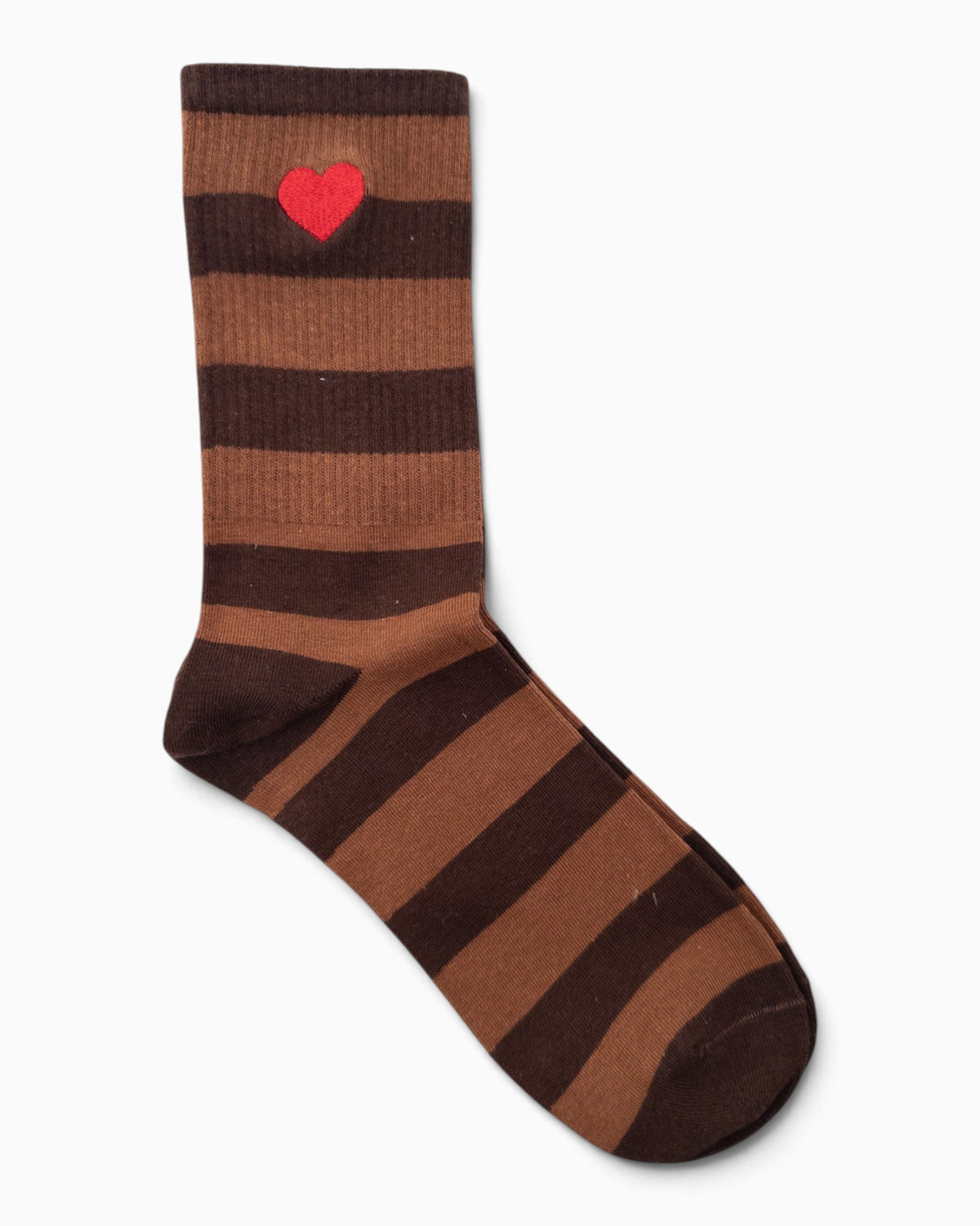 Socken Streifen Herz braun