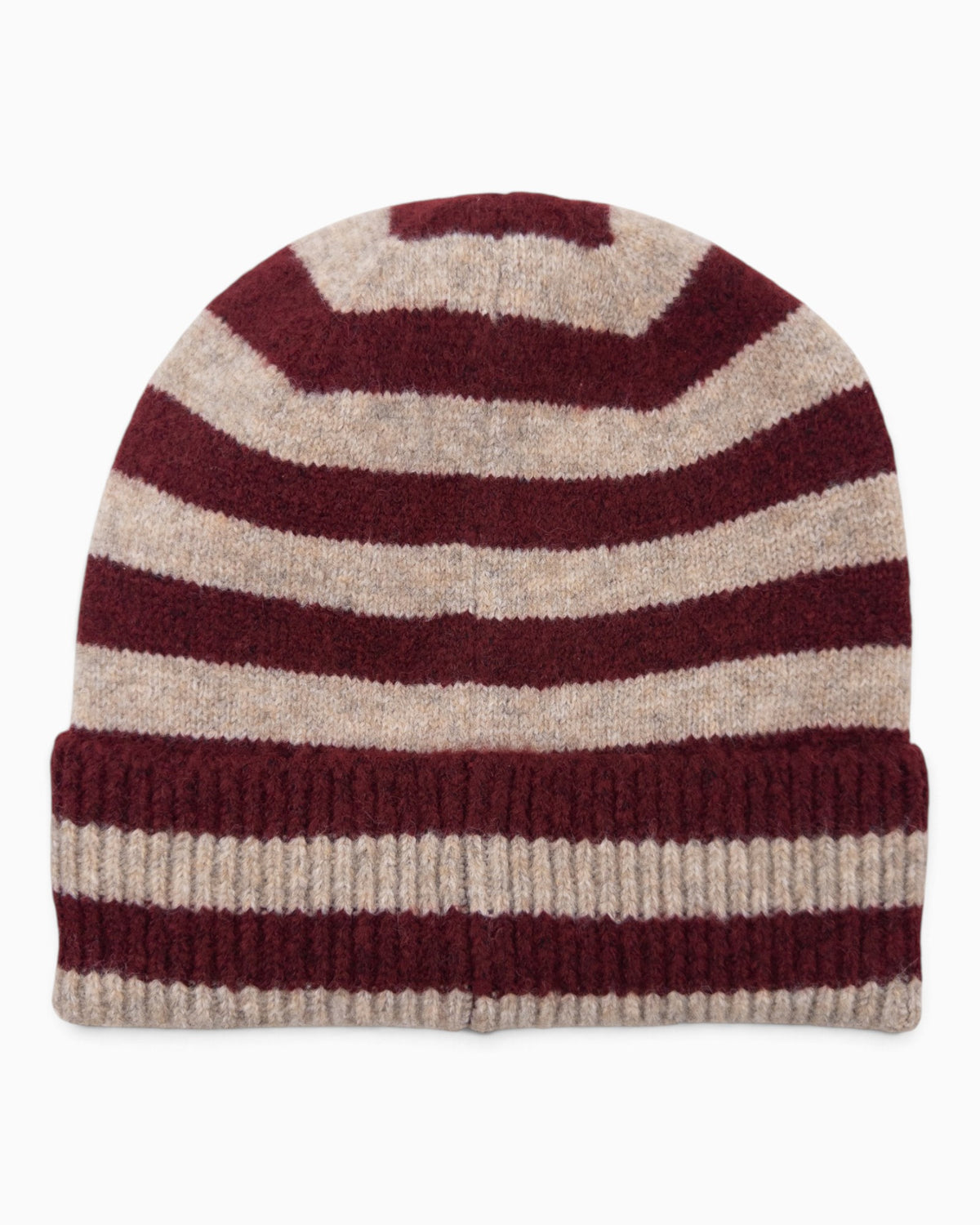 Mütze Streifen weinrot beige
