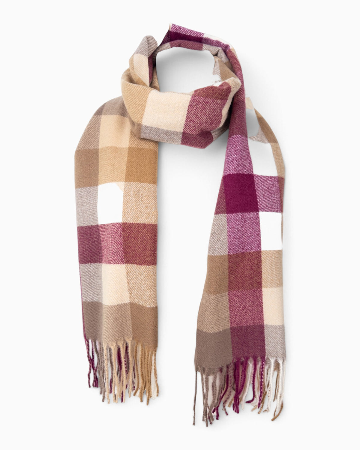Schal Karo beige berry