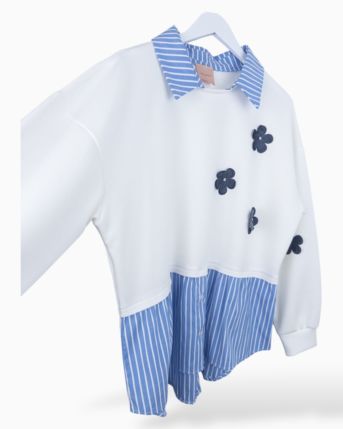 Sweatshirt in Blusenoptik