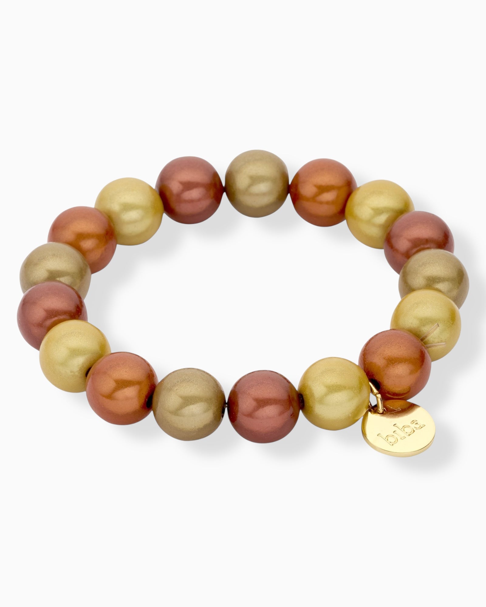 Perlenarmband biba kupfer taupe