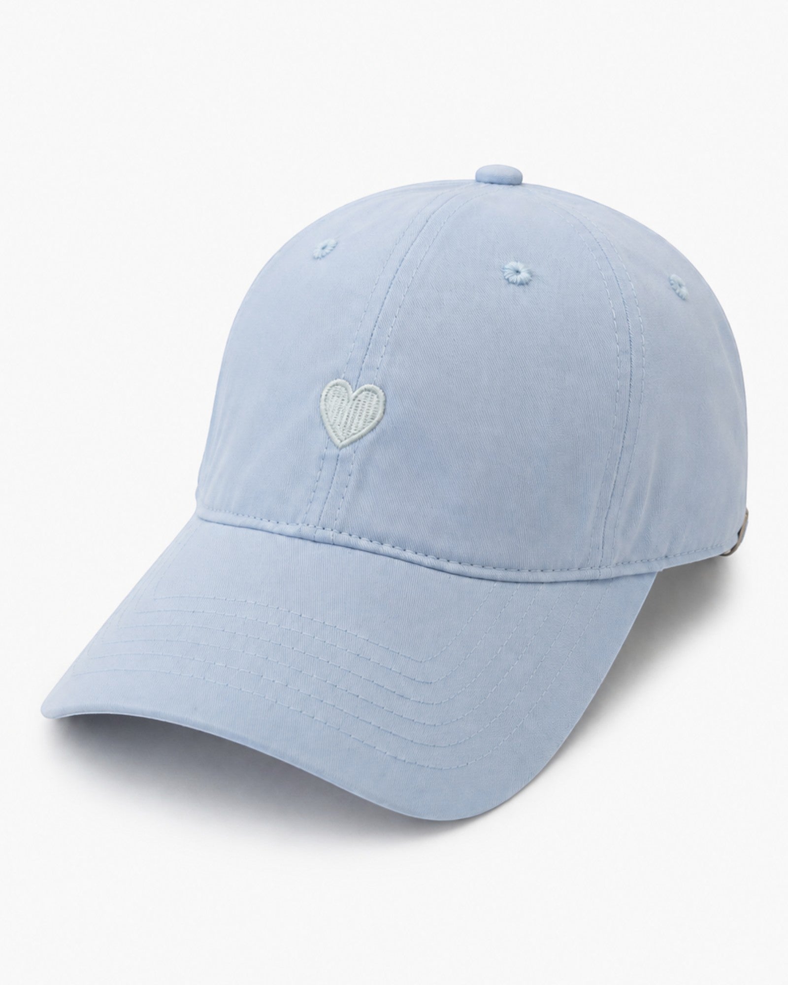 Cap aus Baumwolle mit Herz-Motiv hellblau
